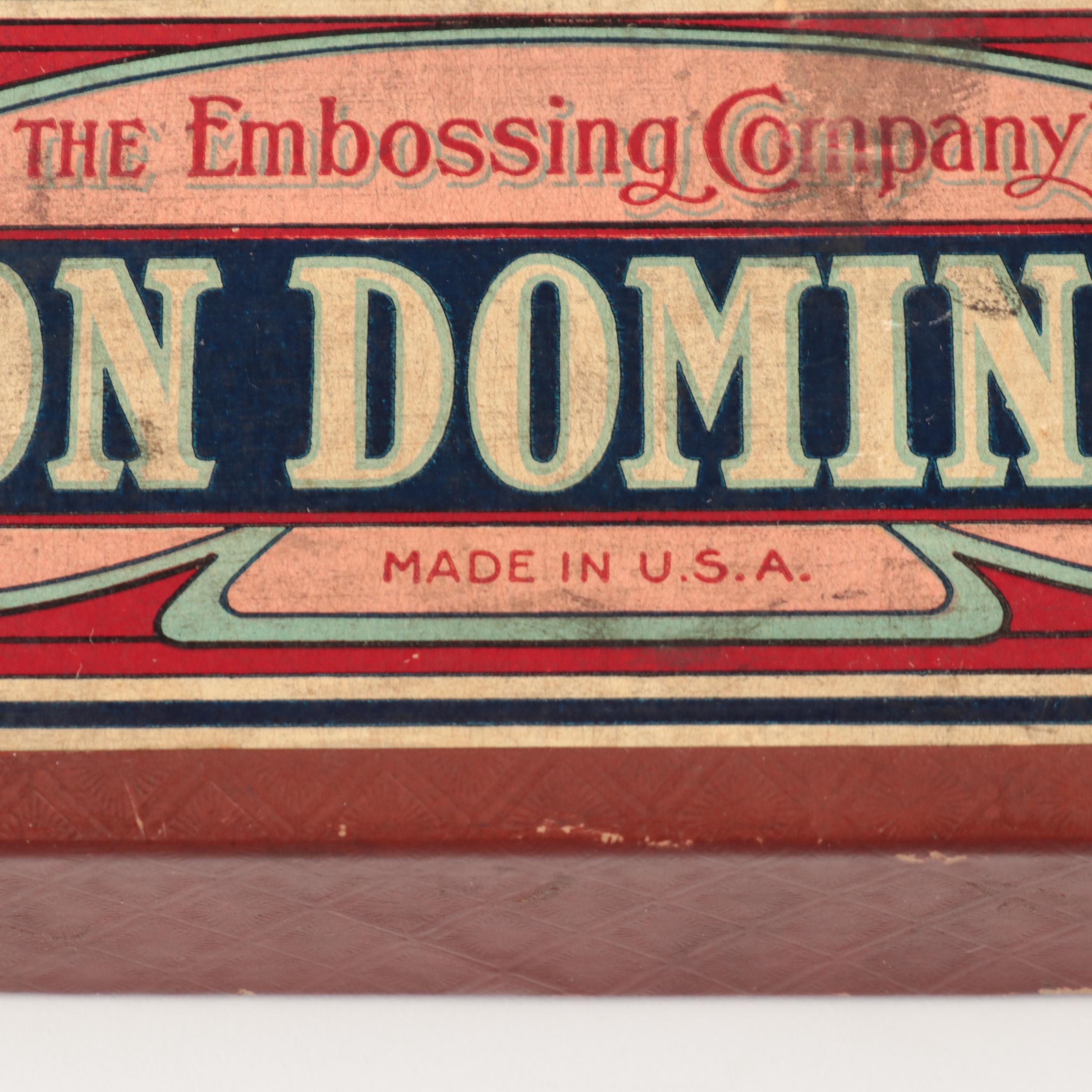 Embossing Company Double Twelve Lion Dominoes Set, Mid-20th Century