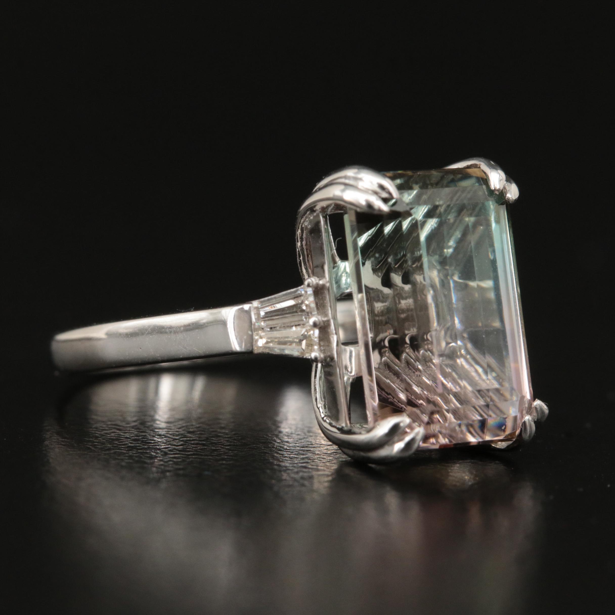 18K 6.96 CT Bi-Color Tourmaline and Diamond Ring