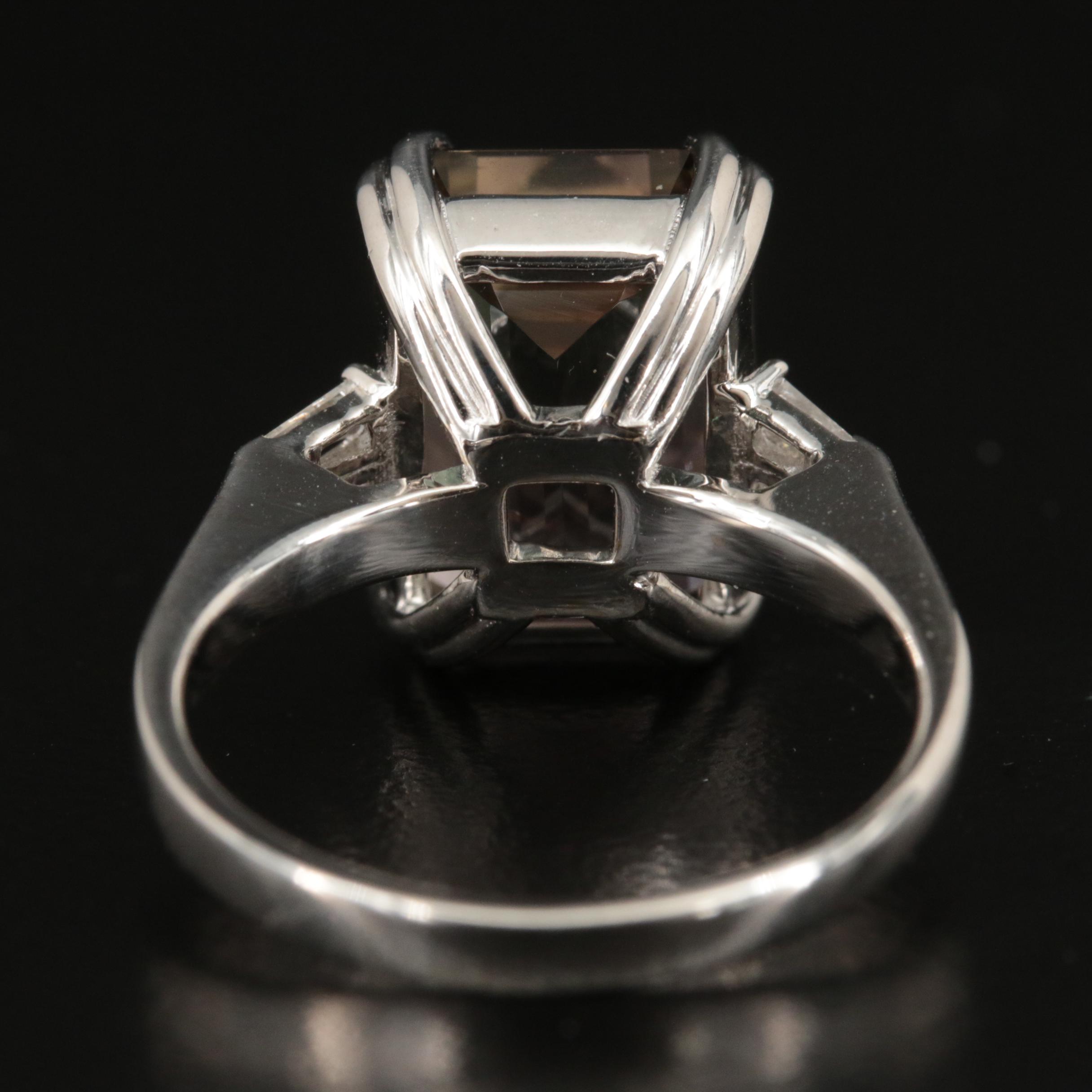 18K 6.96 CT Bi-Color Tourmaline and Diamond Ring