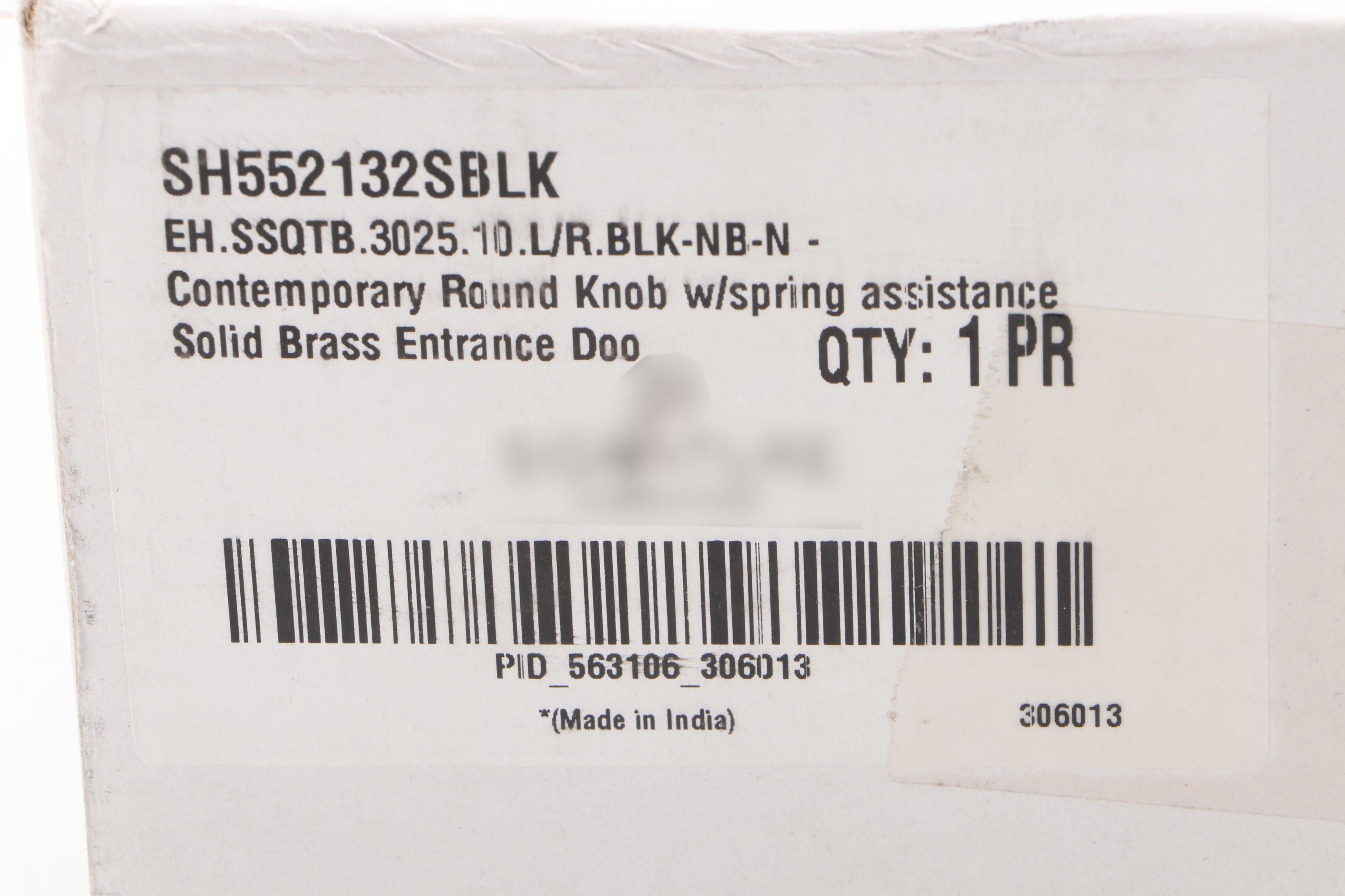 Satin Black Finish Solid Brass Round Knob Entrance Door Set