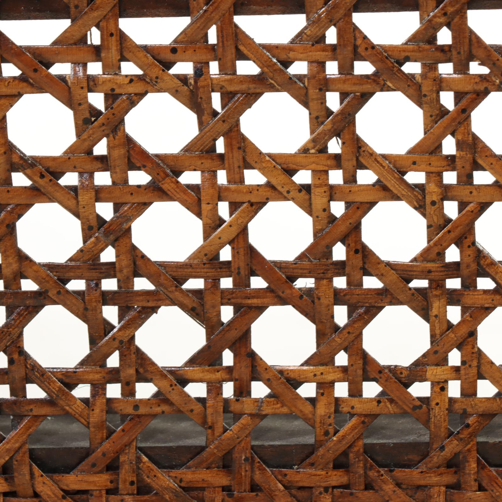 Regency Manor French Provincial Style Cherrywood, Caned, and Button-Tufted Bench