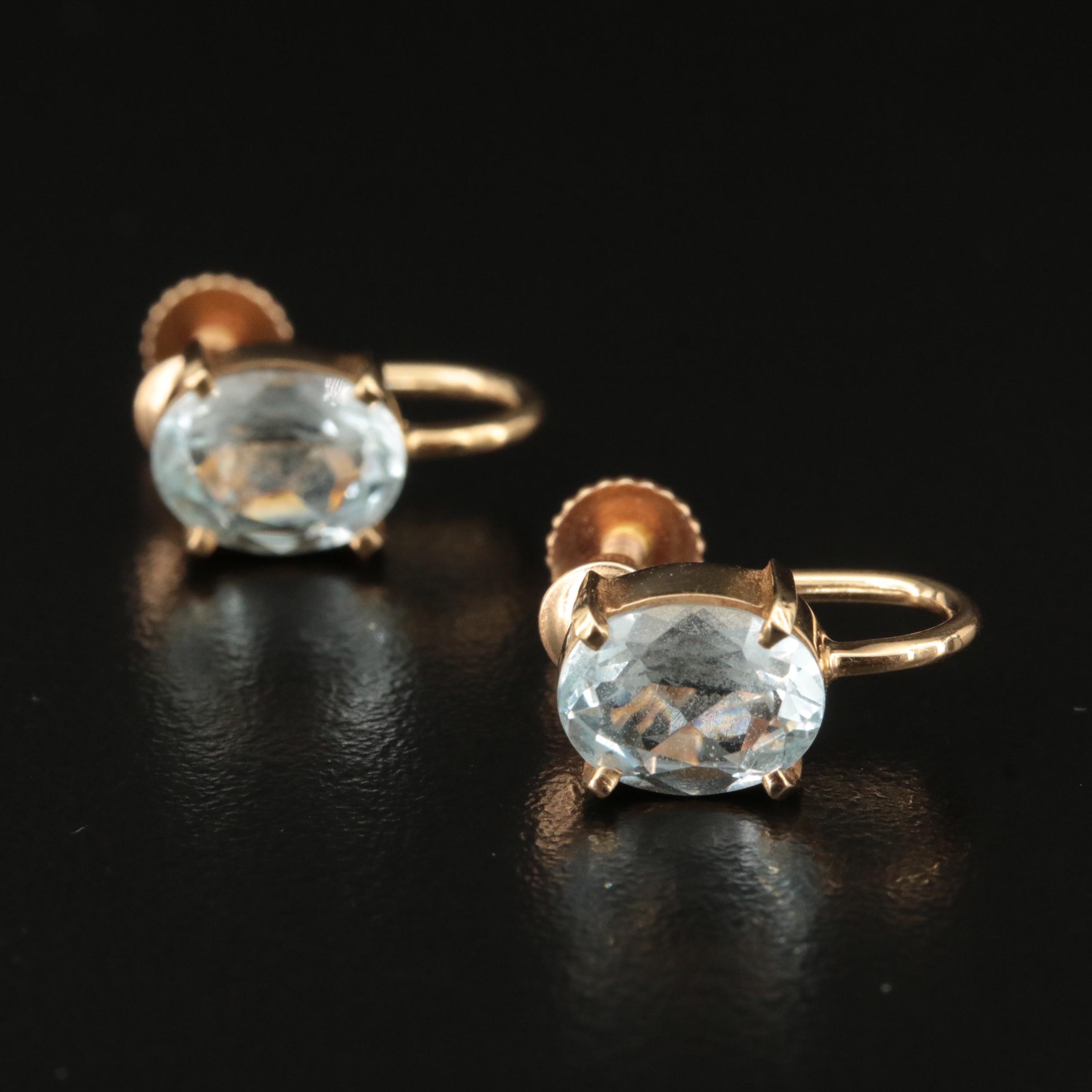 14K Aquamarine Earrings