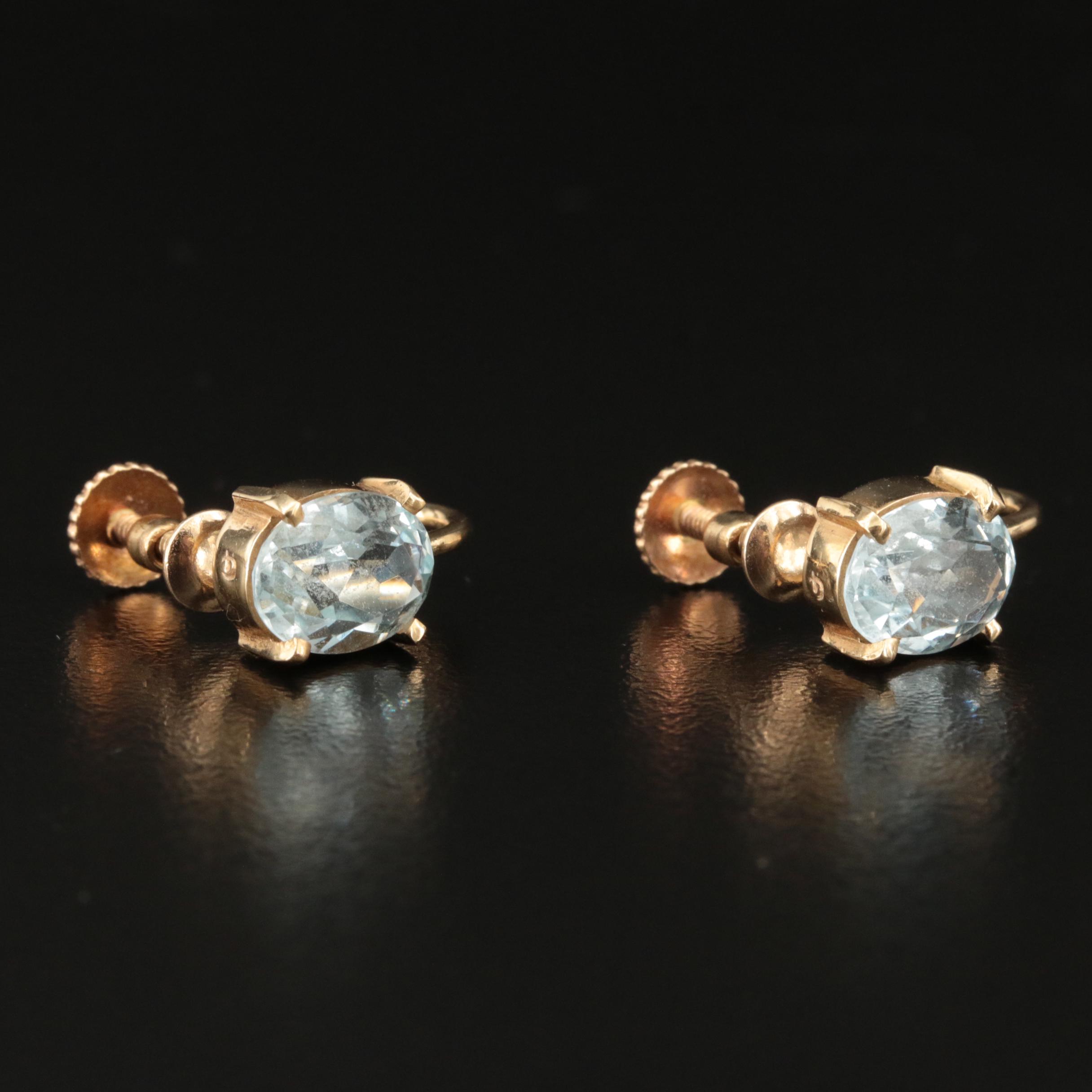 14K Aquamarine Earrings