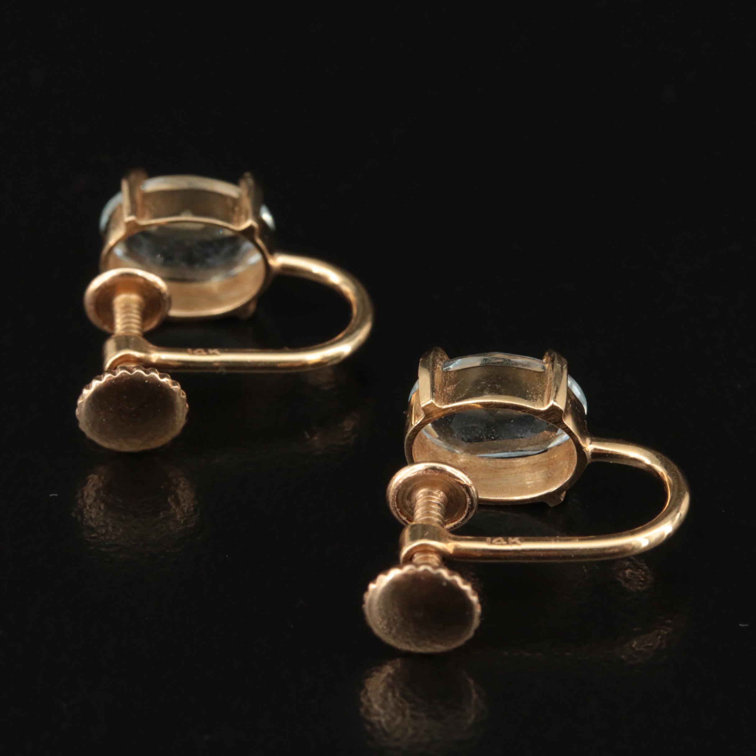 14K Aquamarine Earrings