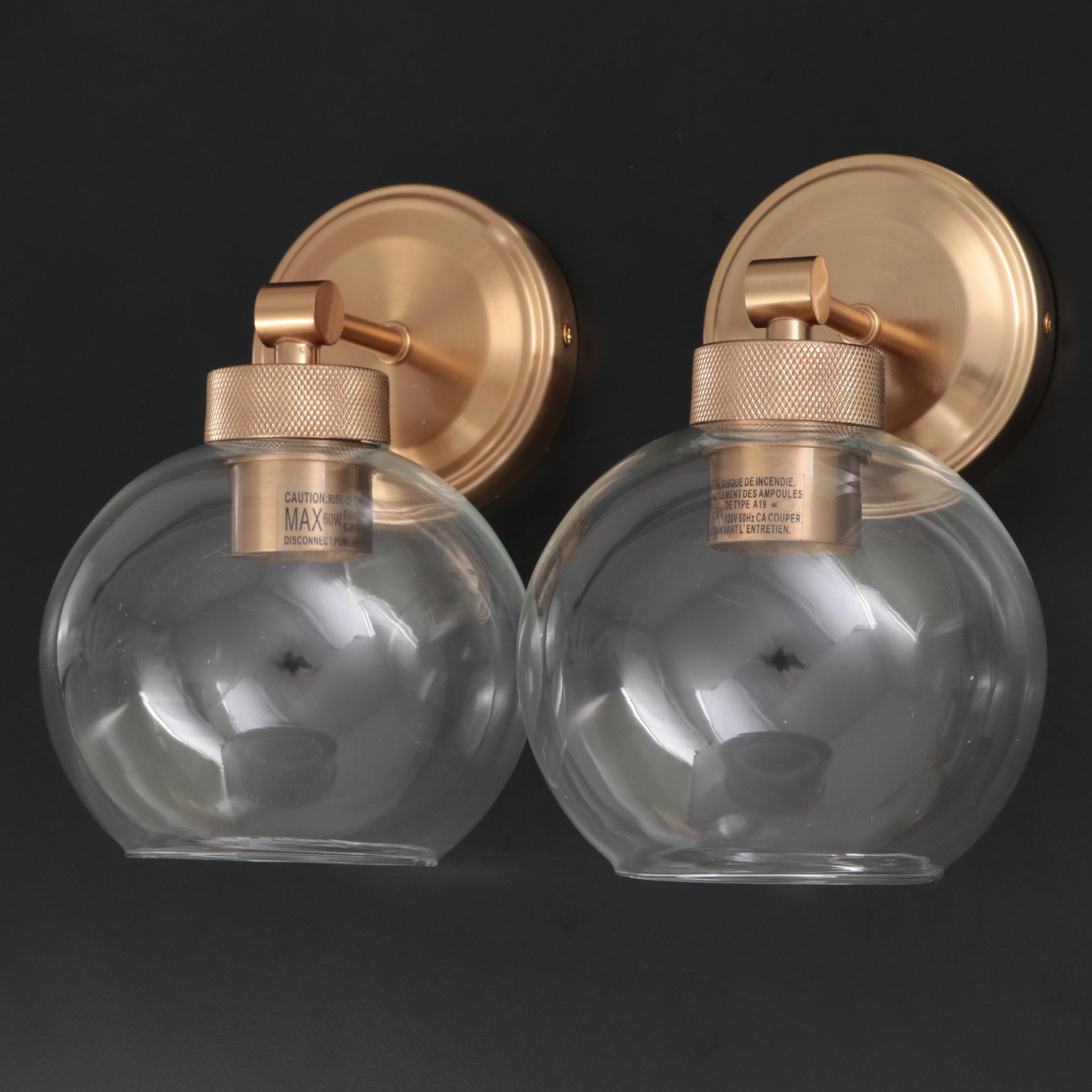 Brushed Gold Finish Vanity Wall Sconces