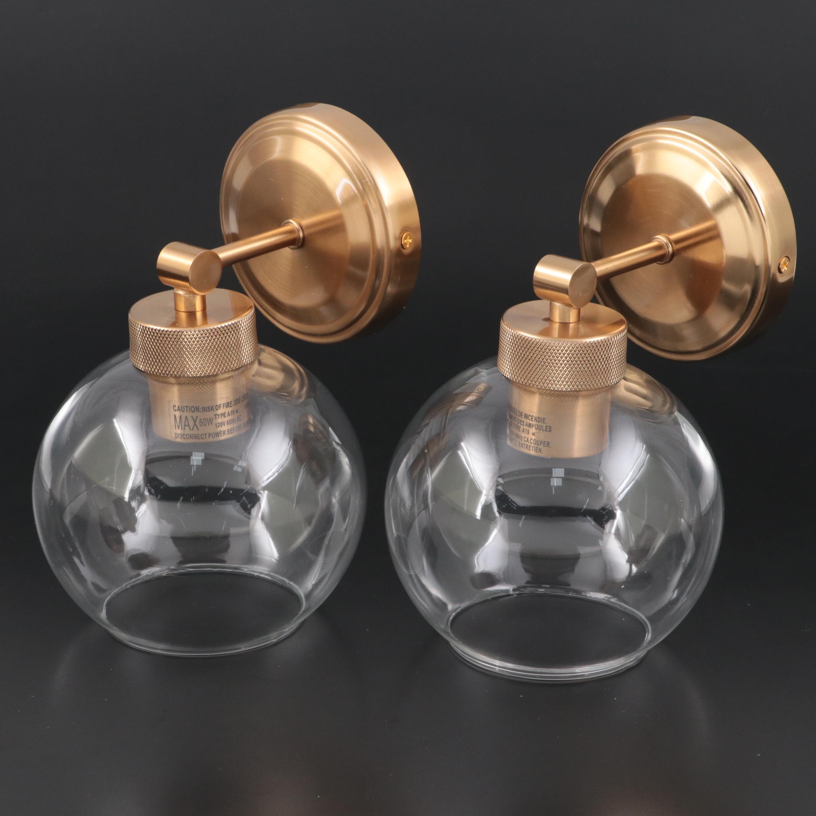 Brushed Gold Finish Vanity Wall Sconces