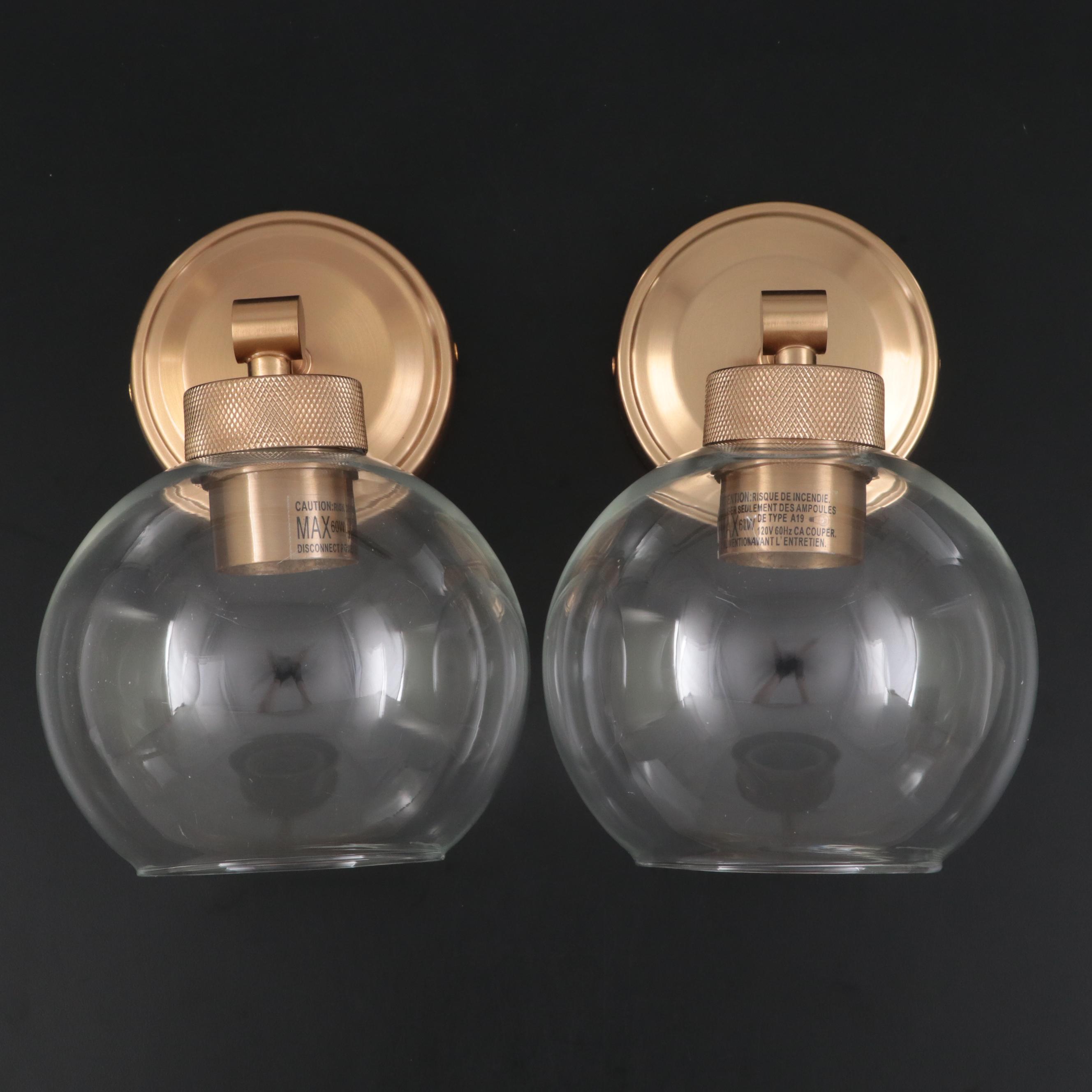 Brushed Gold Finish Vanity Wall Sconces
