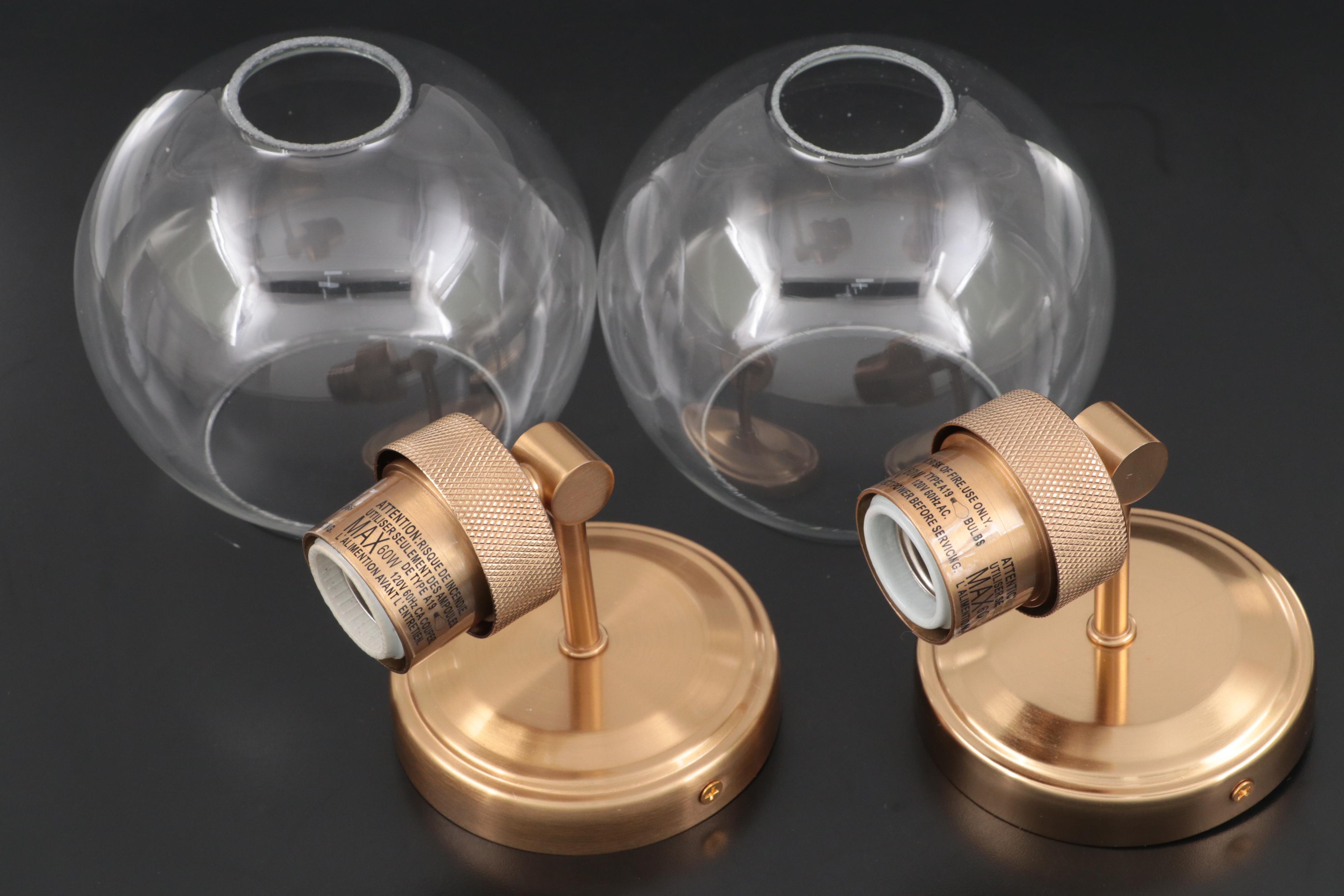 Brushed Gold Finish Vanity Wall Sconces