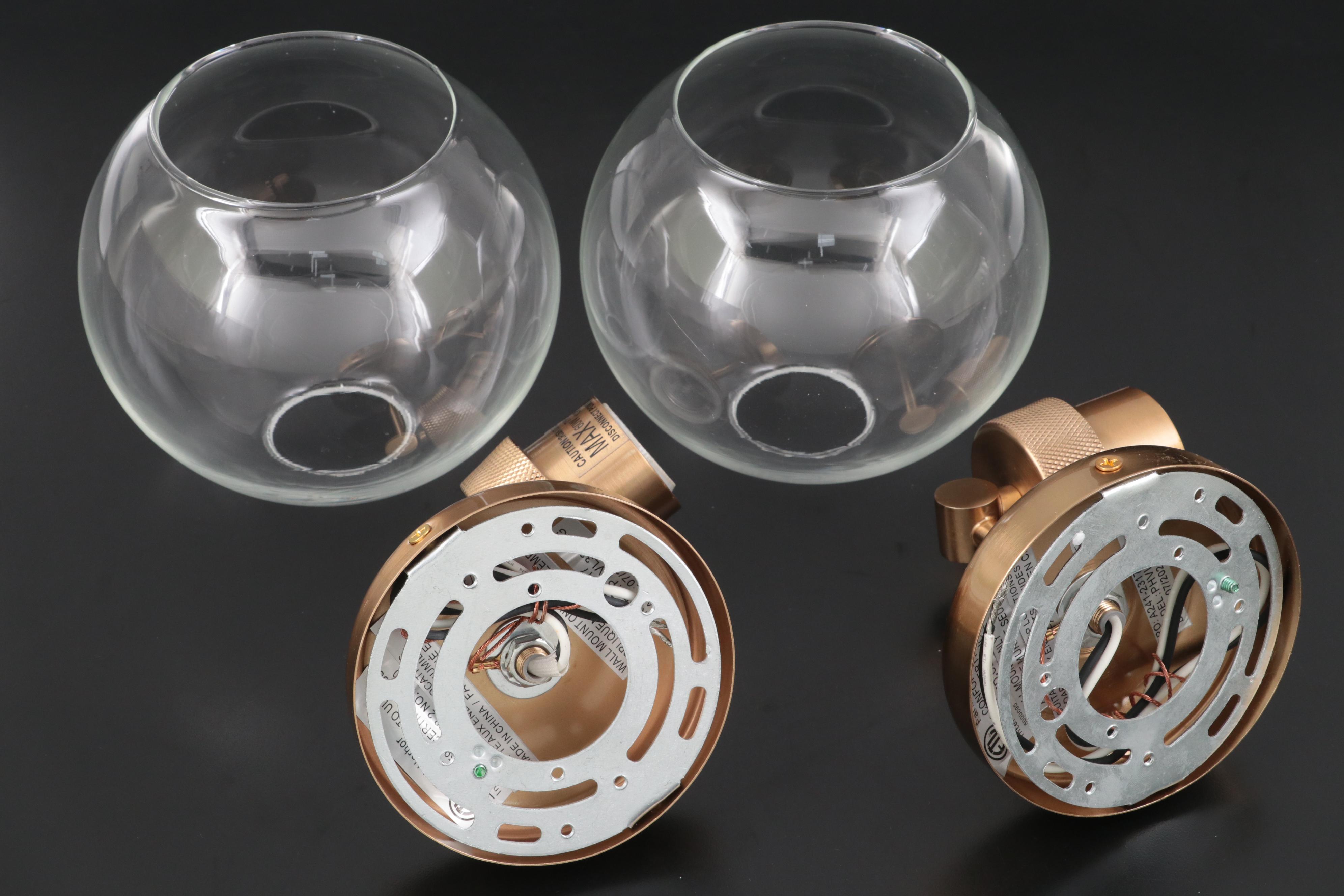 Brushed Gold Finish Vanity Wall Sconces