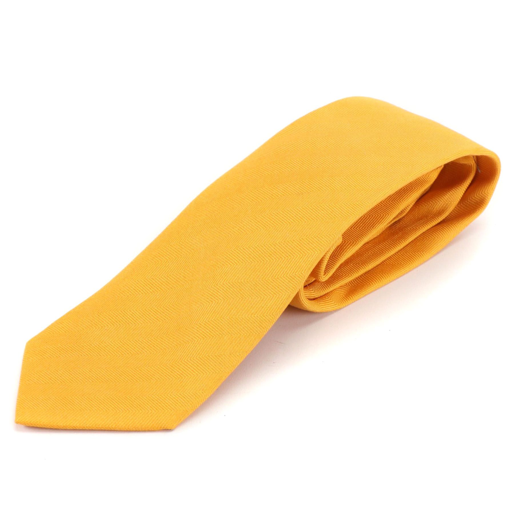 Hermès Hand-Stitched Necktie in Silk Herringbone Jacquard