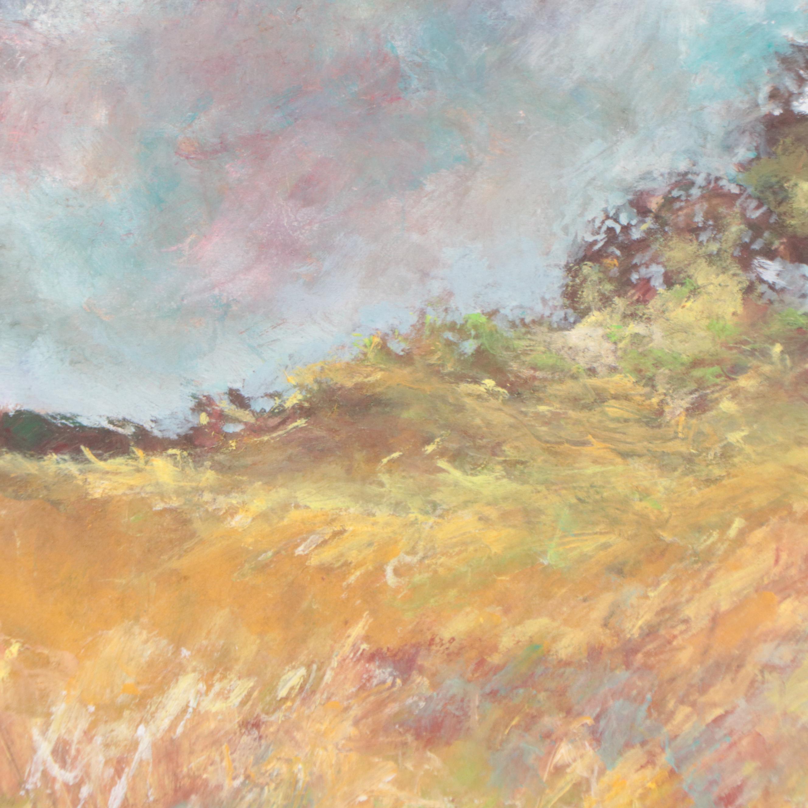 Robert Riddle-Baker Acrylic Painting of Landscape "Ridge Line, Windy Day," 2023