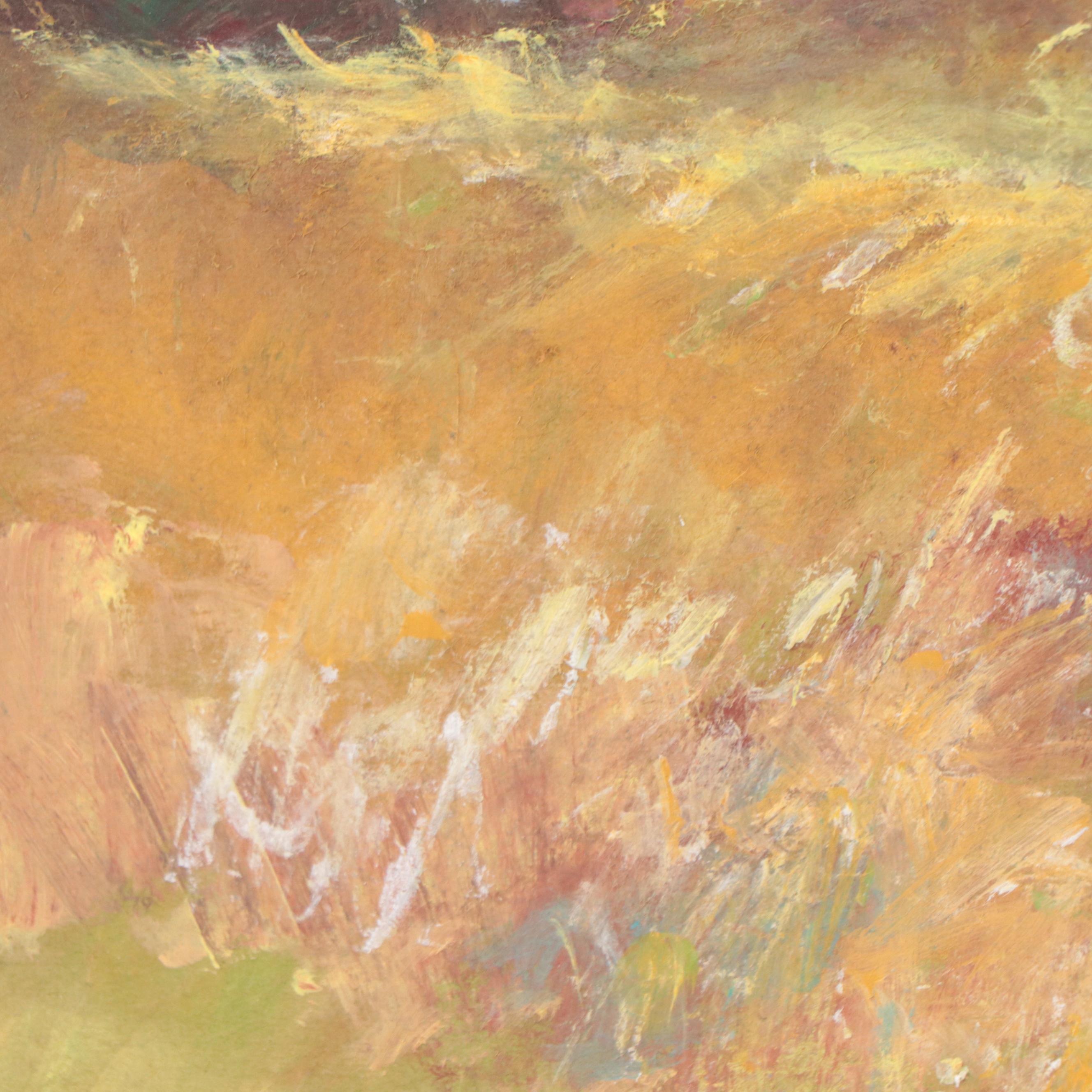 Robert Riddle-Baker Acrylic Painting of Landscape "Ridge Line, Windy Day," 2023