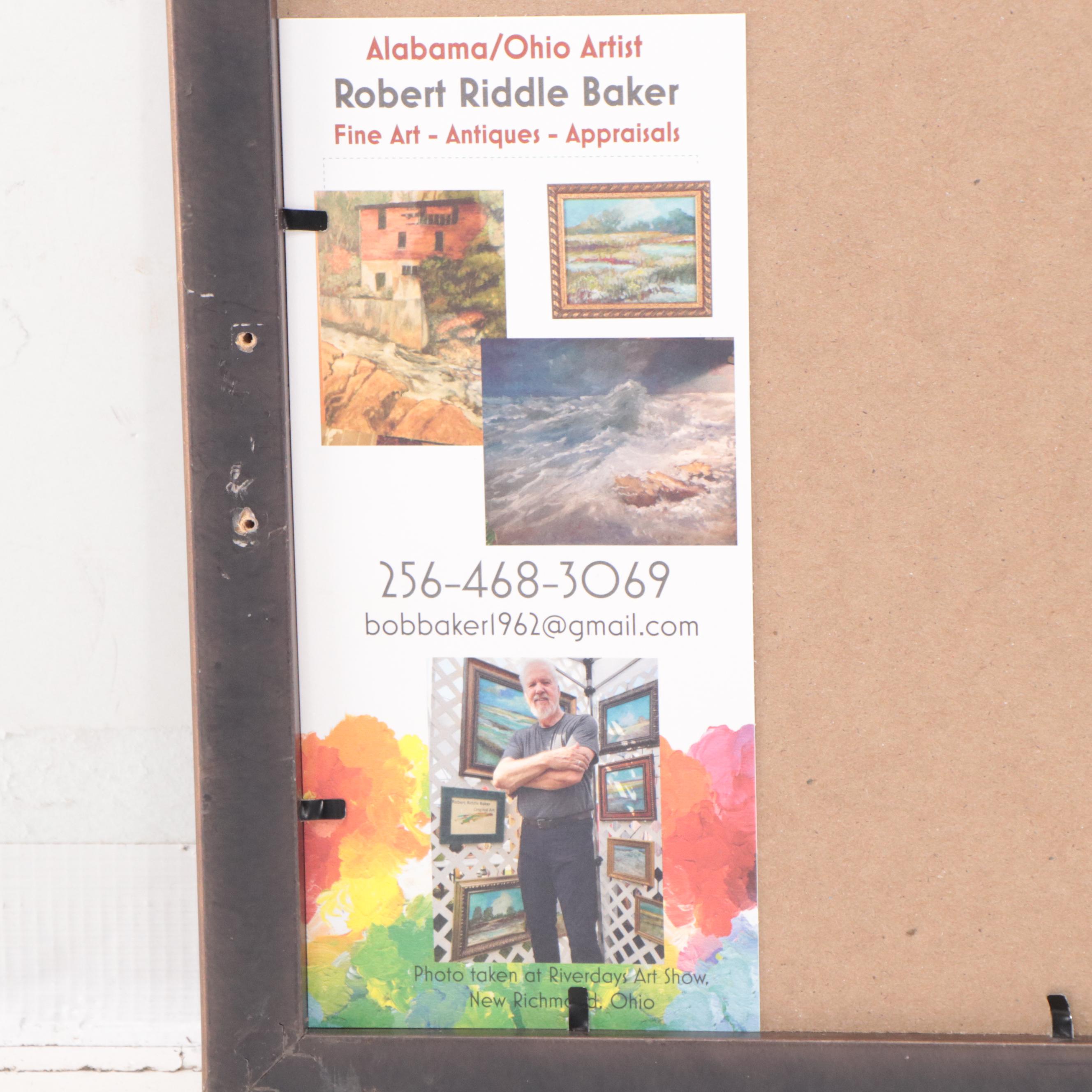 Robert Riddle-Baker Acrylic Painting of Landscape "Ridge Line, Windy Day," 2023