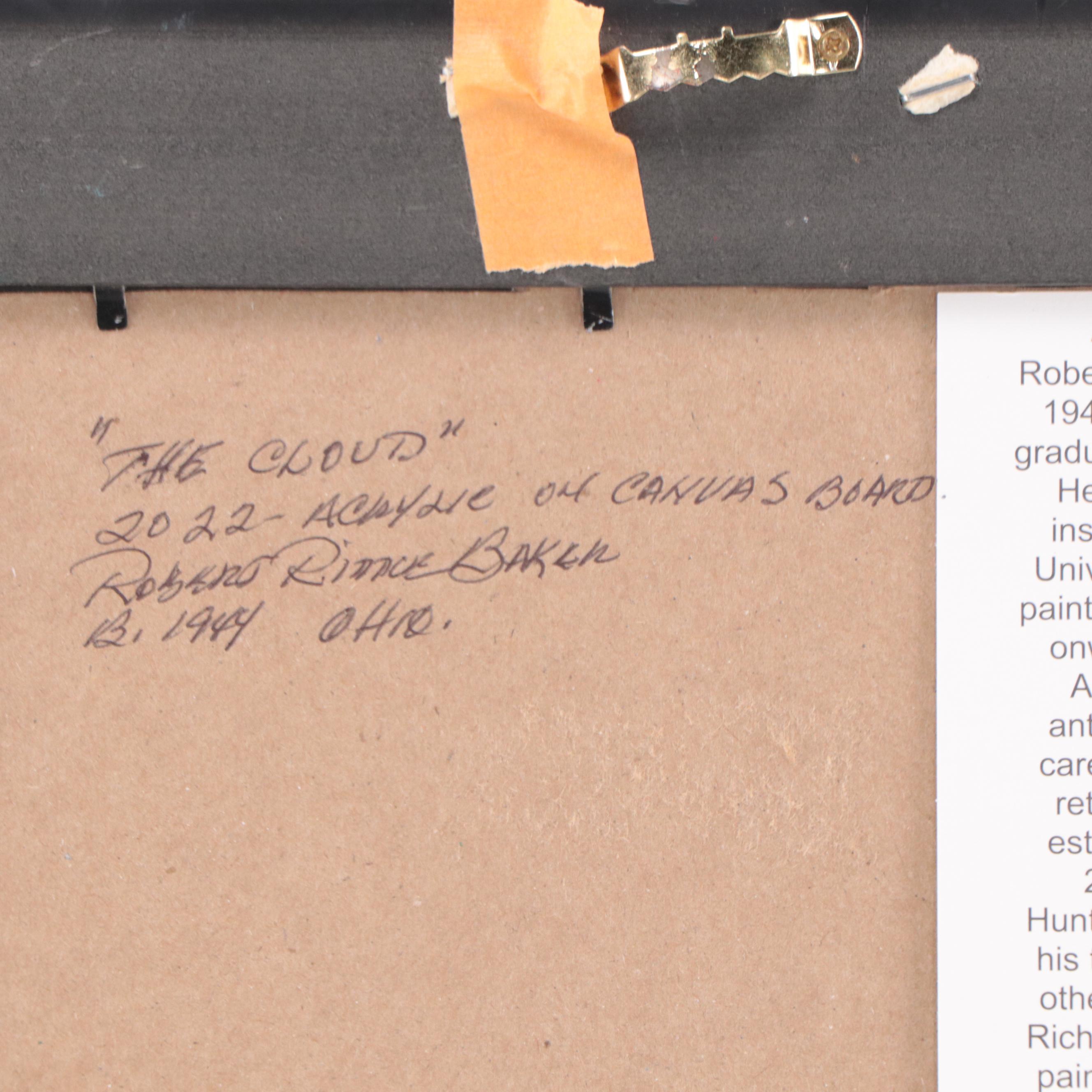 Robert Riddle-Baker Acrylic Painting of Landscape "Cloud," 2022