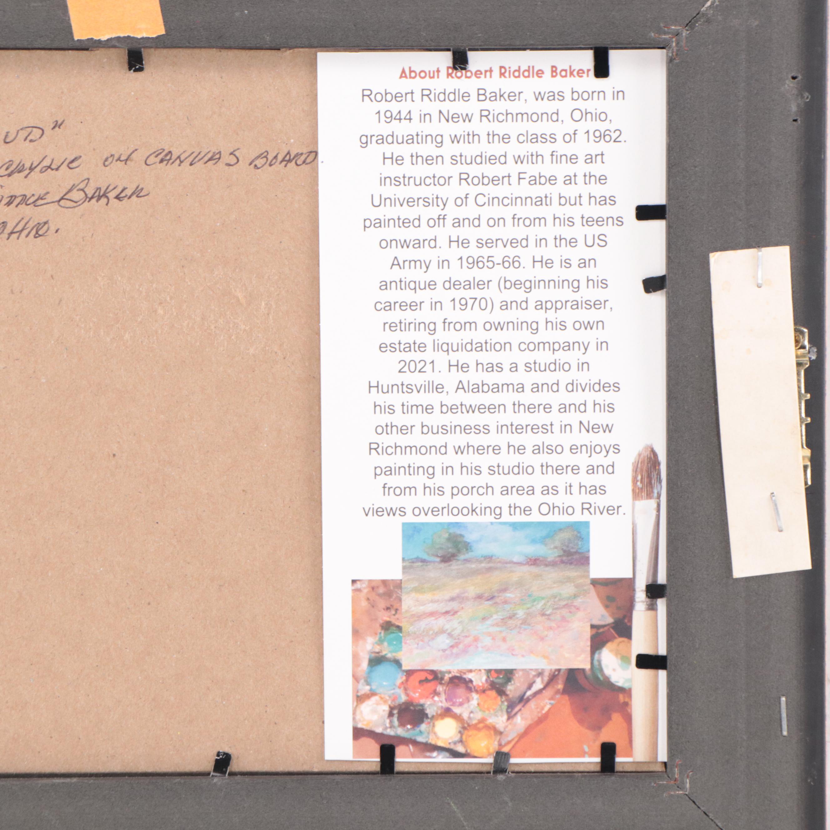 Robert Riddle-Baker Acrylic Painting of Landscape "Cloud," 2022