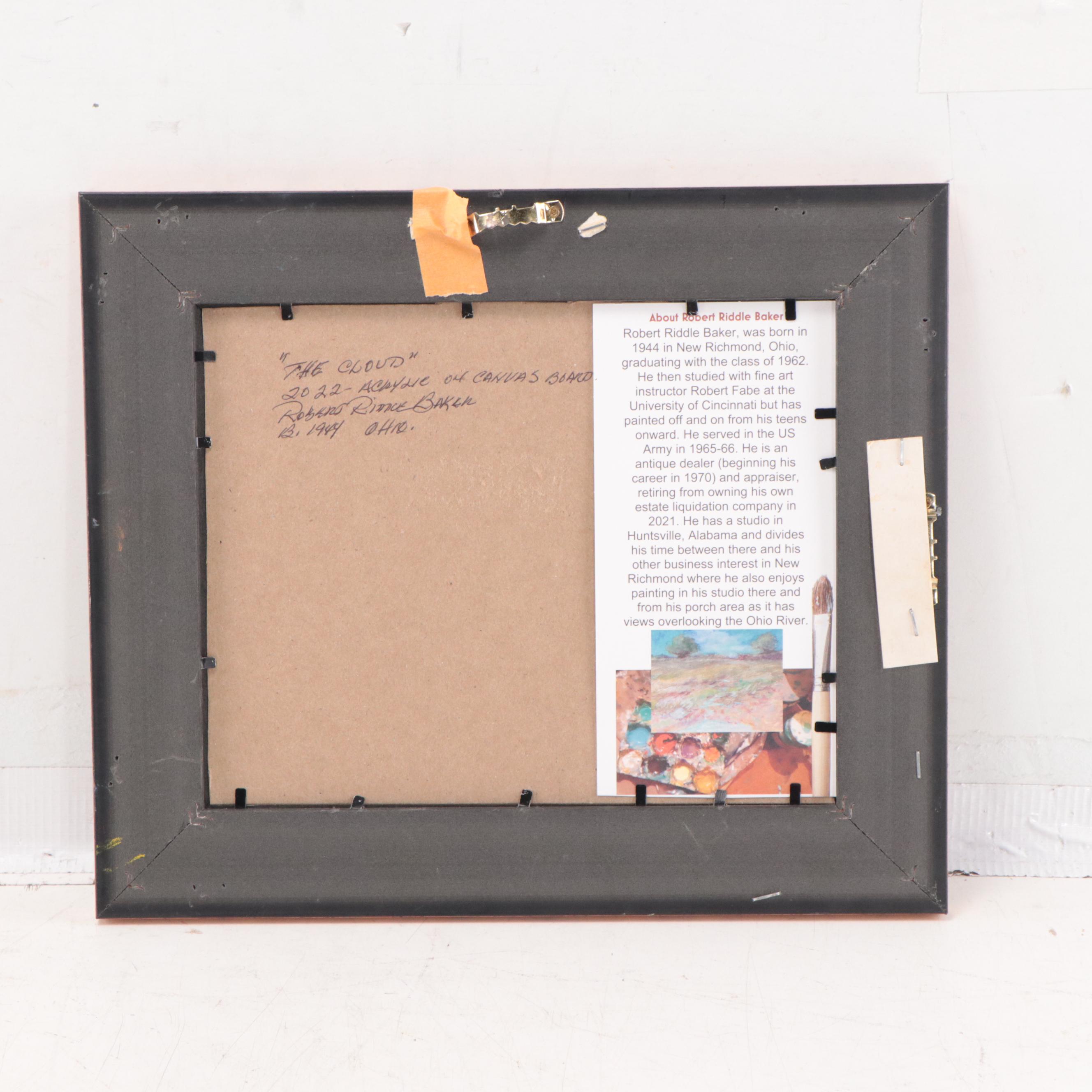 Robert Riddle-Baker Acrylic Painting of Landscape "Cloud," 2022