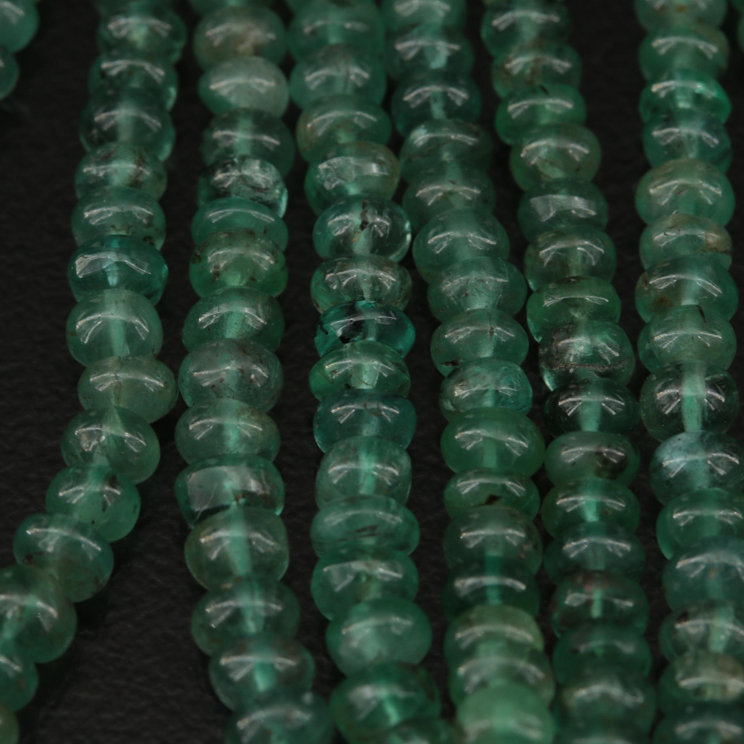 224.00 CTW Graduated Emerald Multi-Strand Necklace