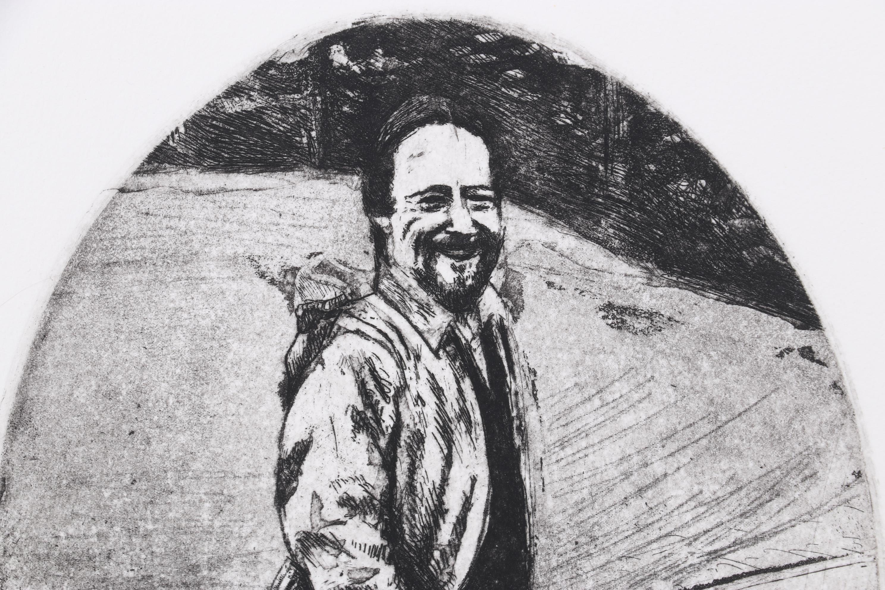 Sidney Chafetz Etching "Gary Snyder," 1987