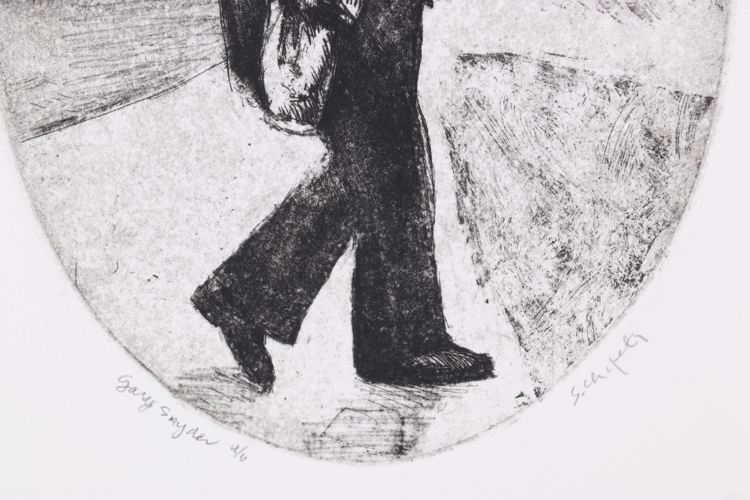 Sidney Chafetz Etching "Gary Snyder," 1987
