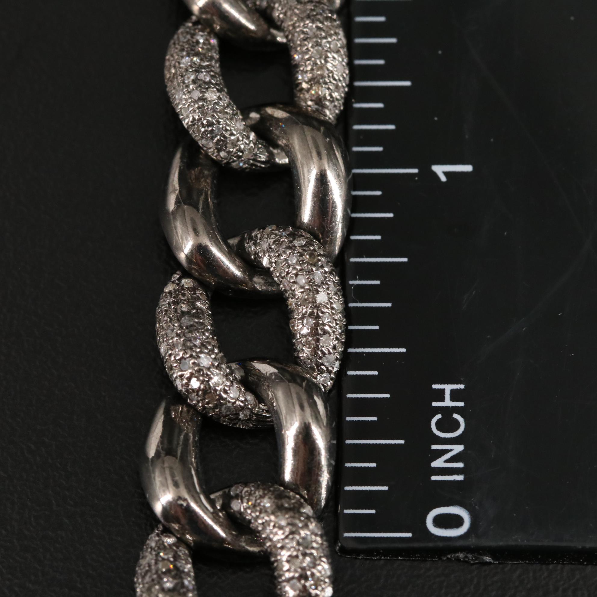 Sterling Diamond Curb Link Bracelet
