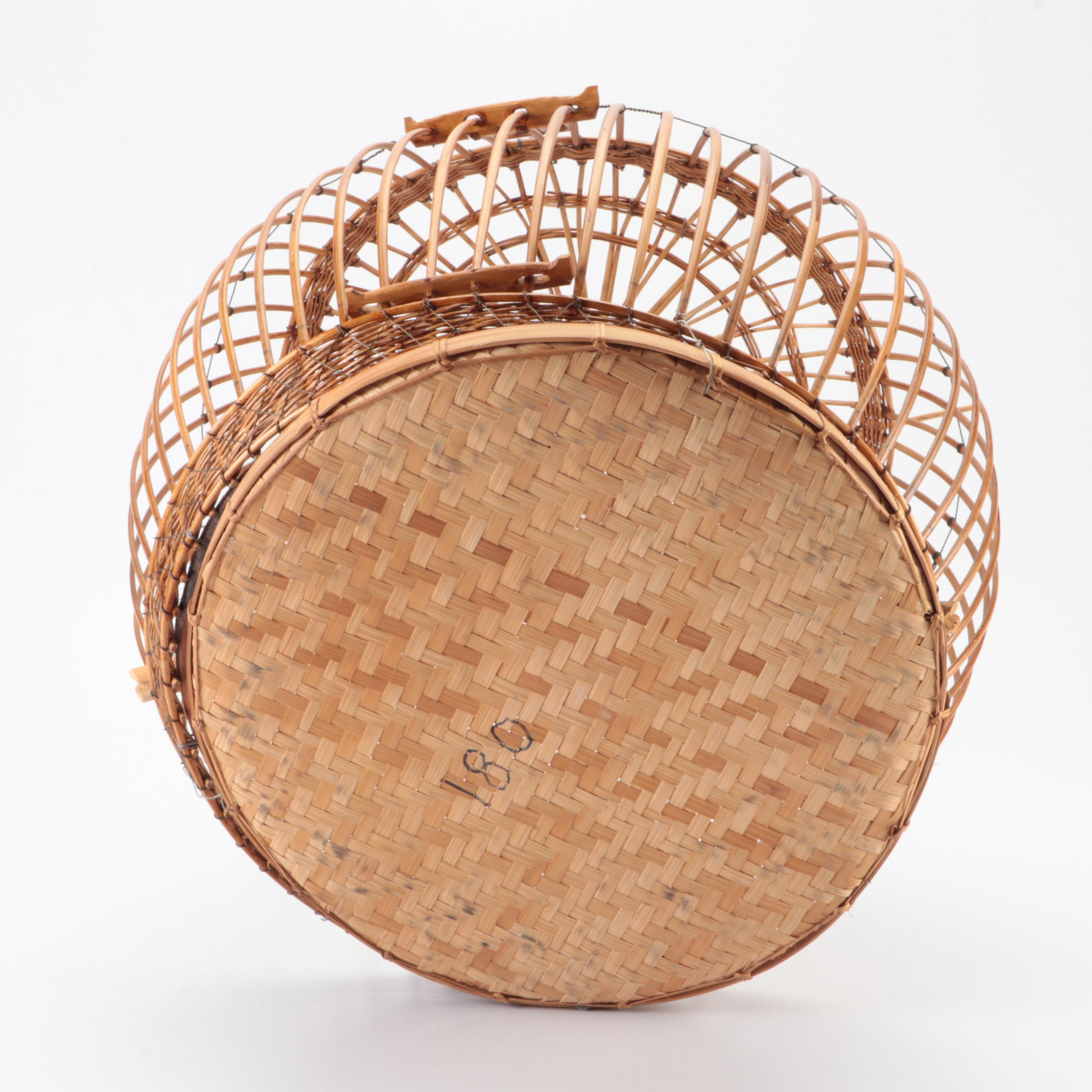 Bamboo Round Bird Cage With Wire Bird Cage