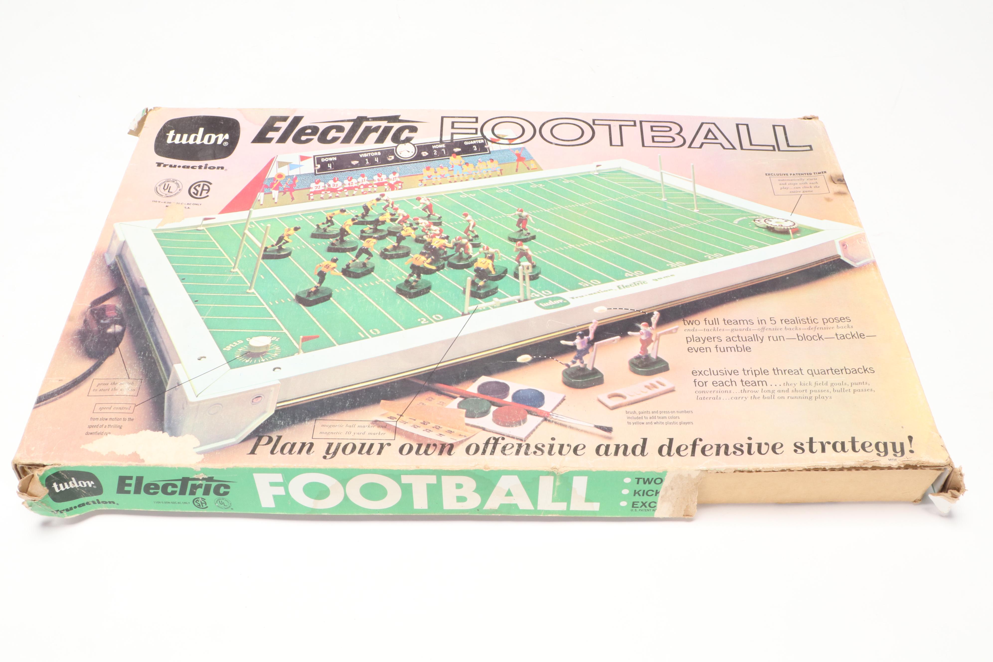 Tudor Electric Football Tabletop Board Game with 1971 Cincinnati NFL TV Program