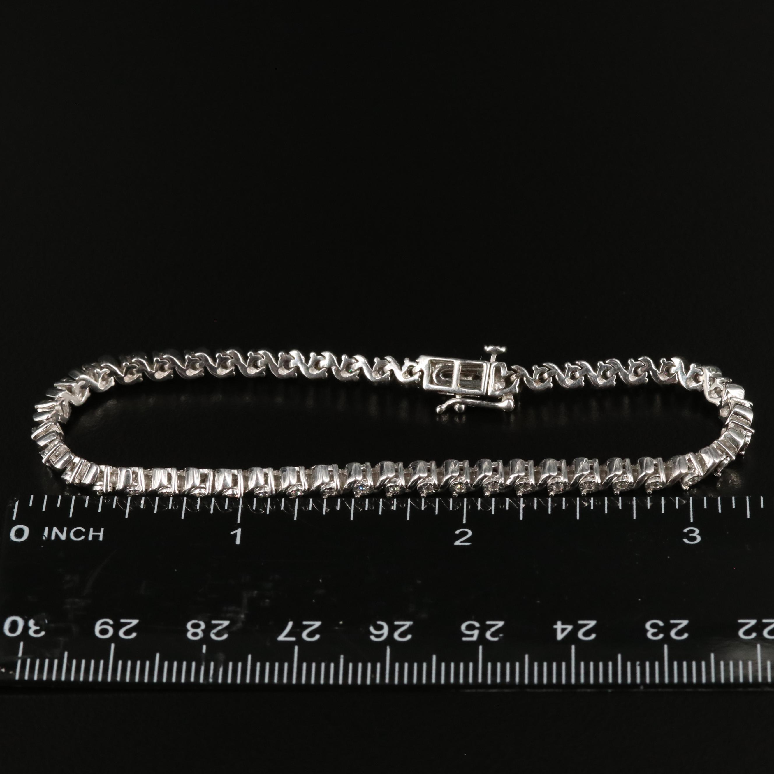 Sterling Diamond S Link Bracelet