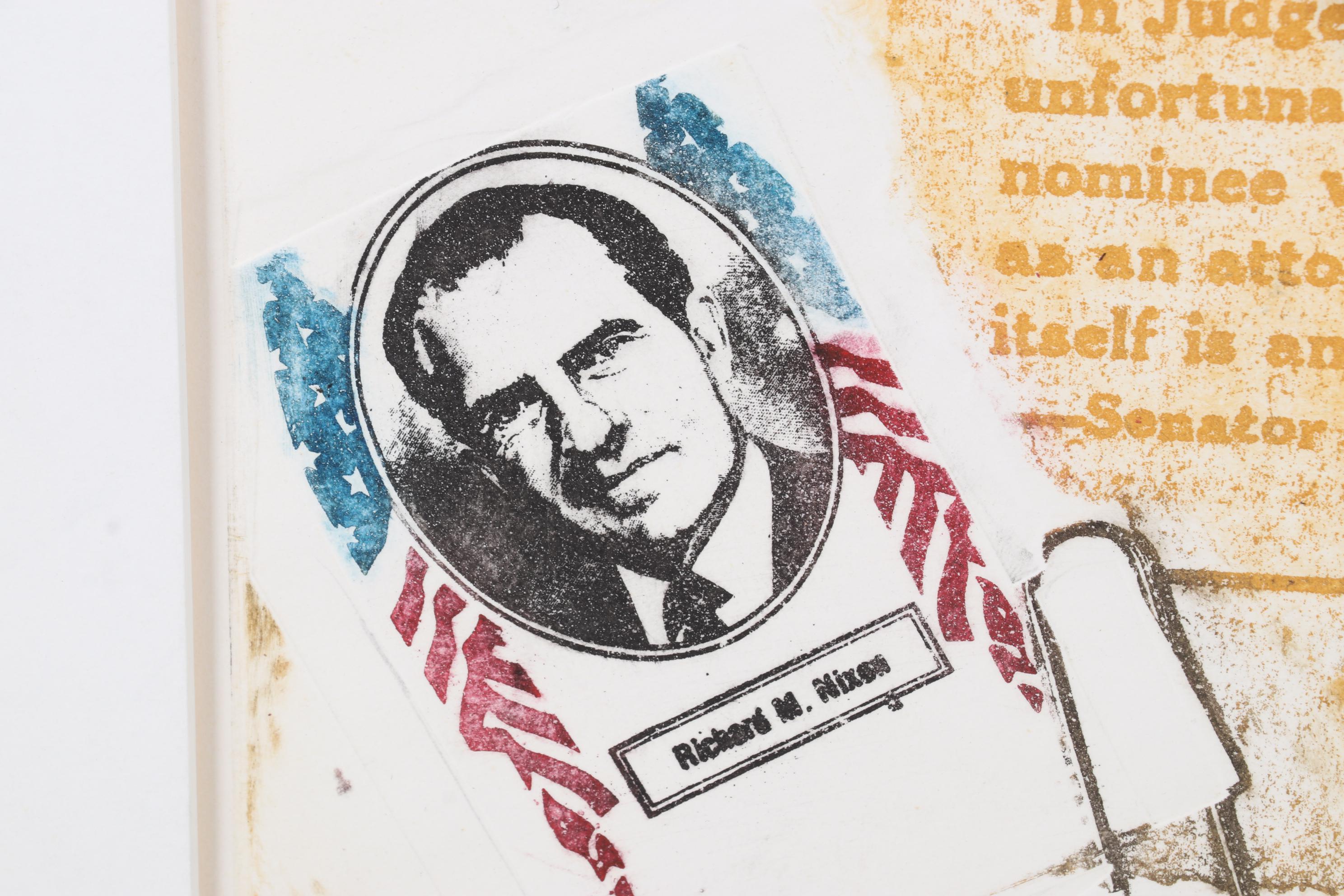 Sidney Chafetz Color Etching "Sugar Packet and News Clipping," 1977