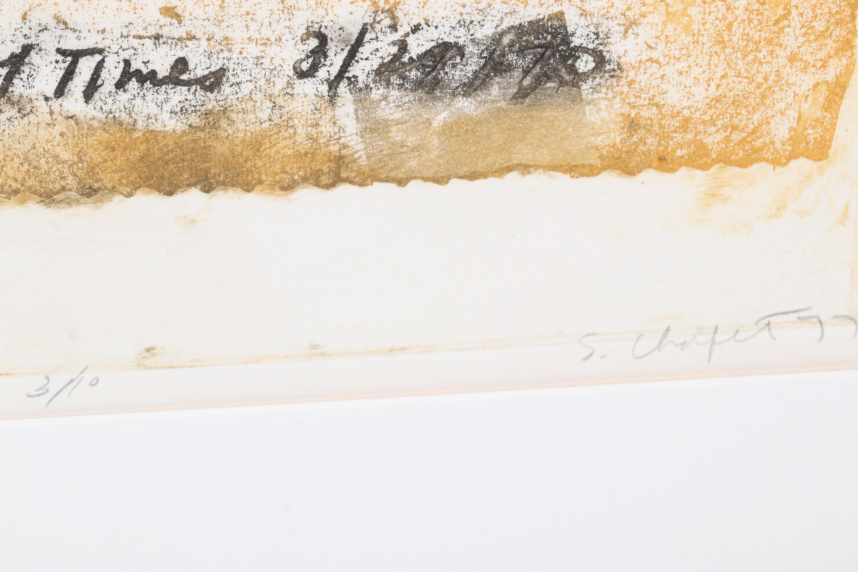 Sidney Chafetz Color Etching "Sugar Packet and News Clipping," 1977