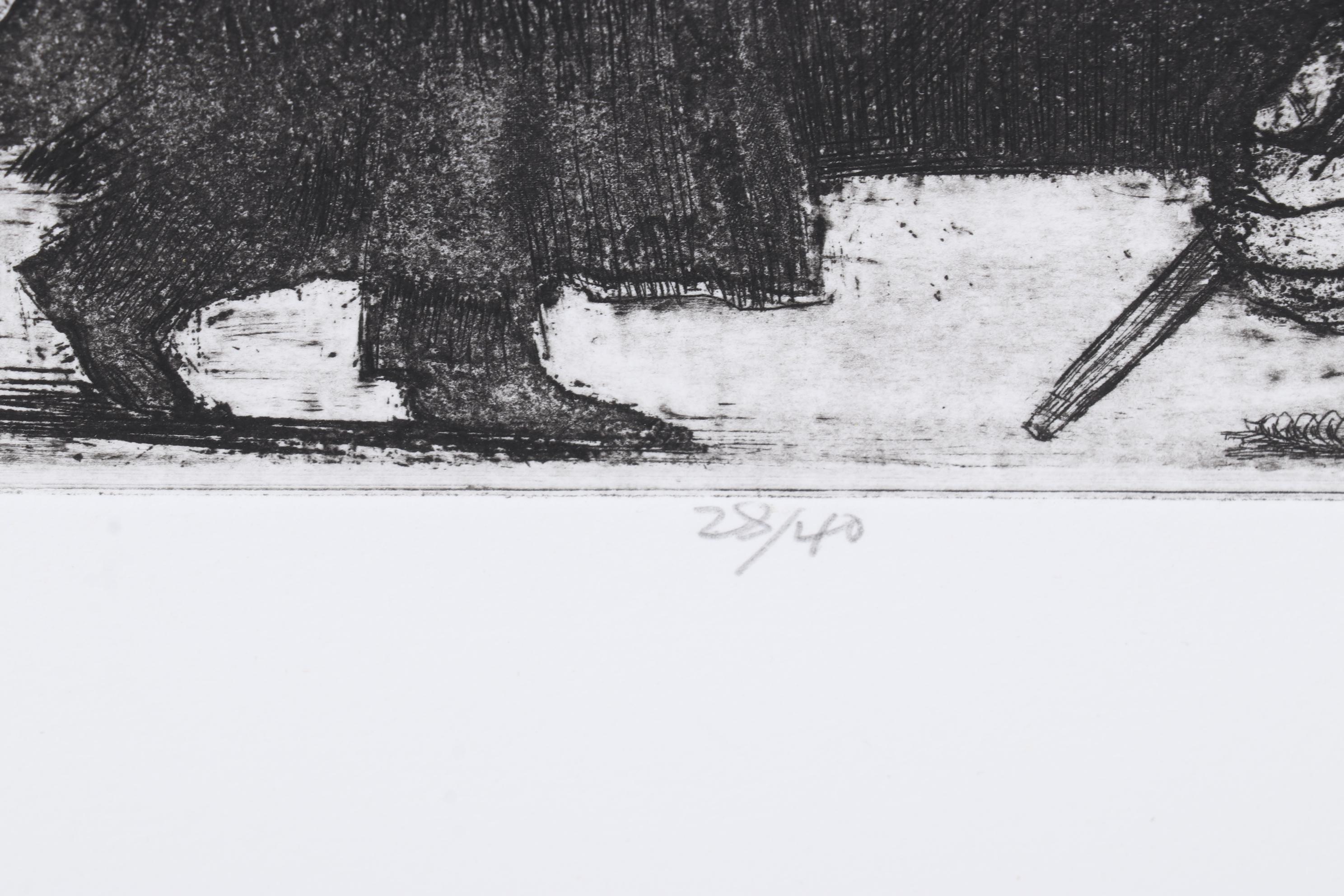 Sidney Chafetz Etching "Meeting," 1963