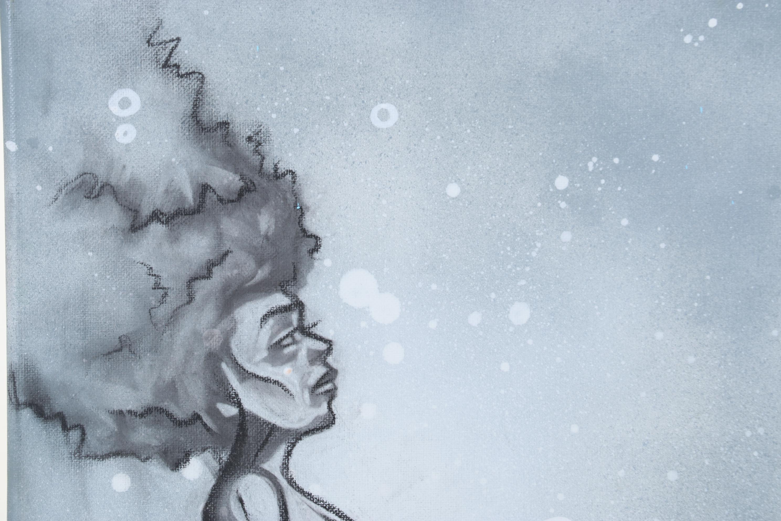 Swift Graffiti Folk Art Mixed Media Painting, 21st Century