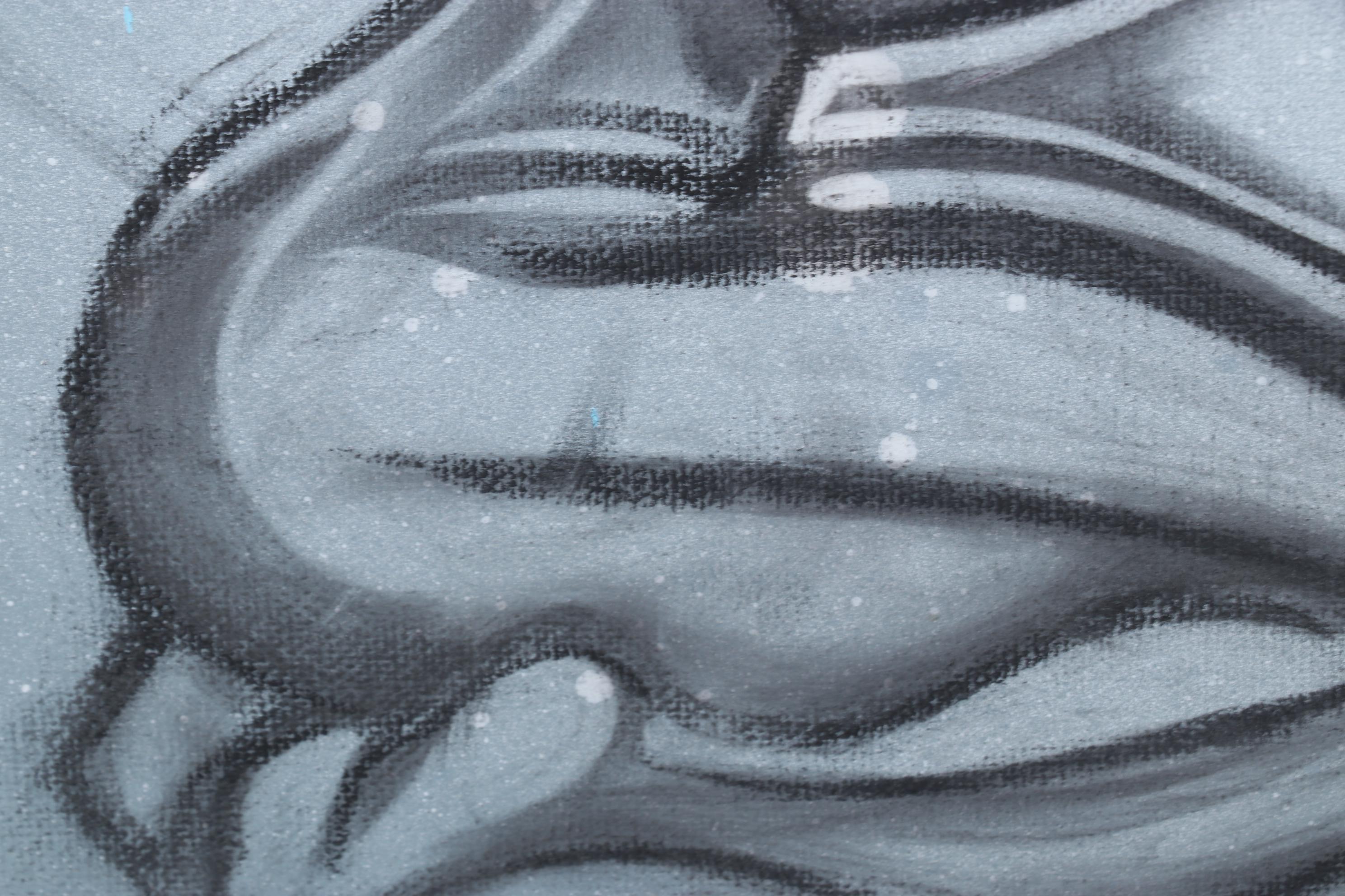 Swift Graffiti Folk Art Mixed Media Painting, 21st Century