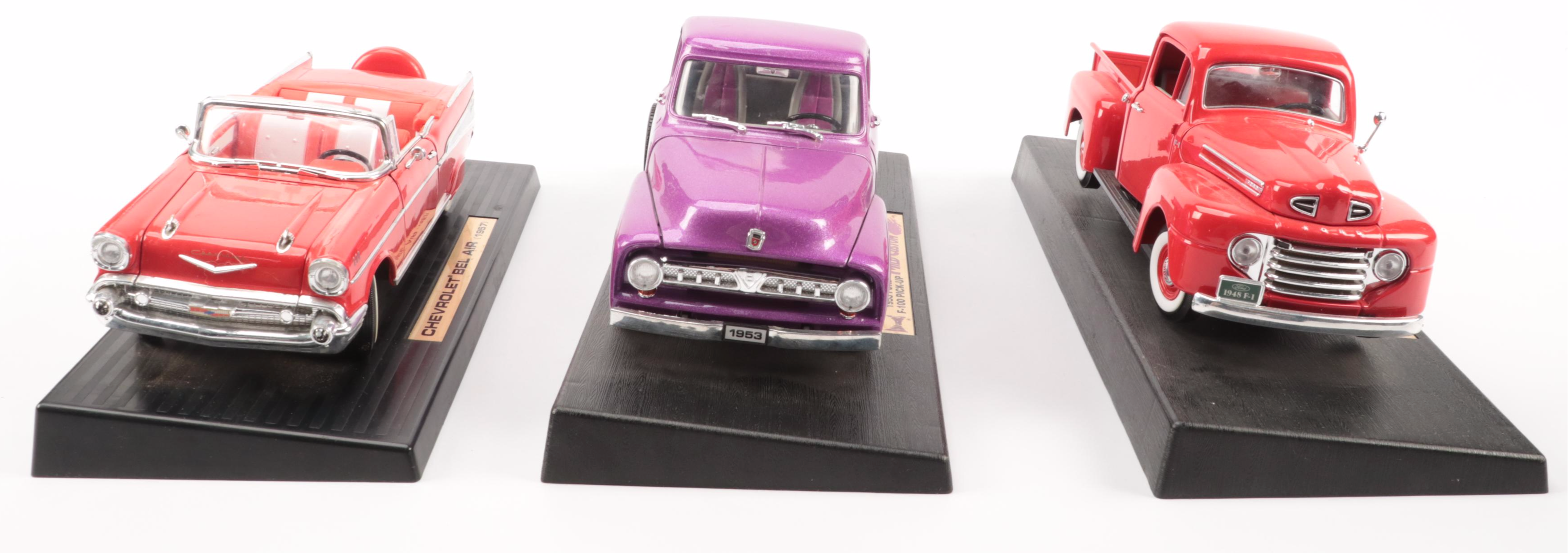 Road Legends '48 Ford, '53 Ford and '57 Chevy Diecast Model Trucks