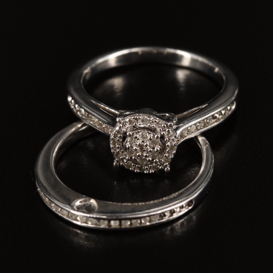 Sterling Diamond Ring and Band