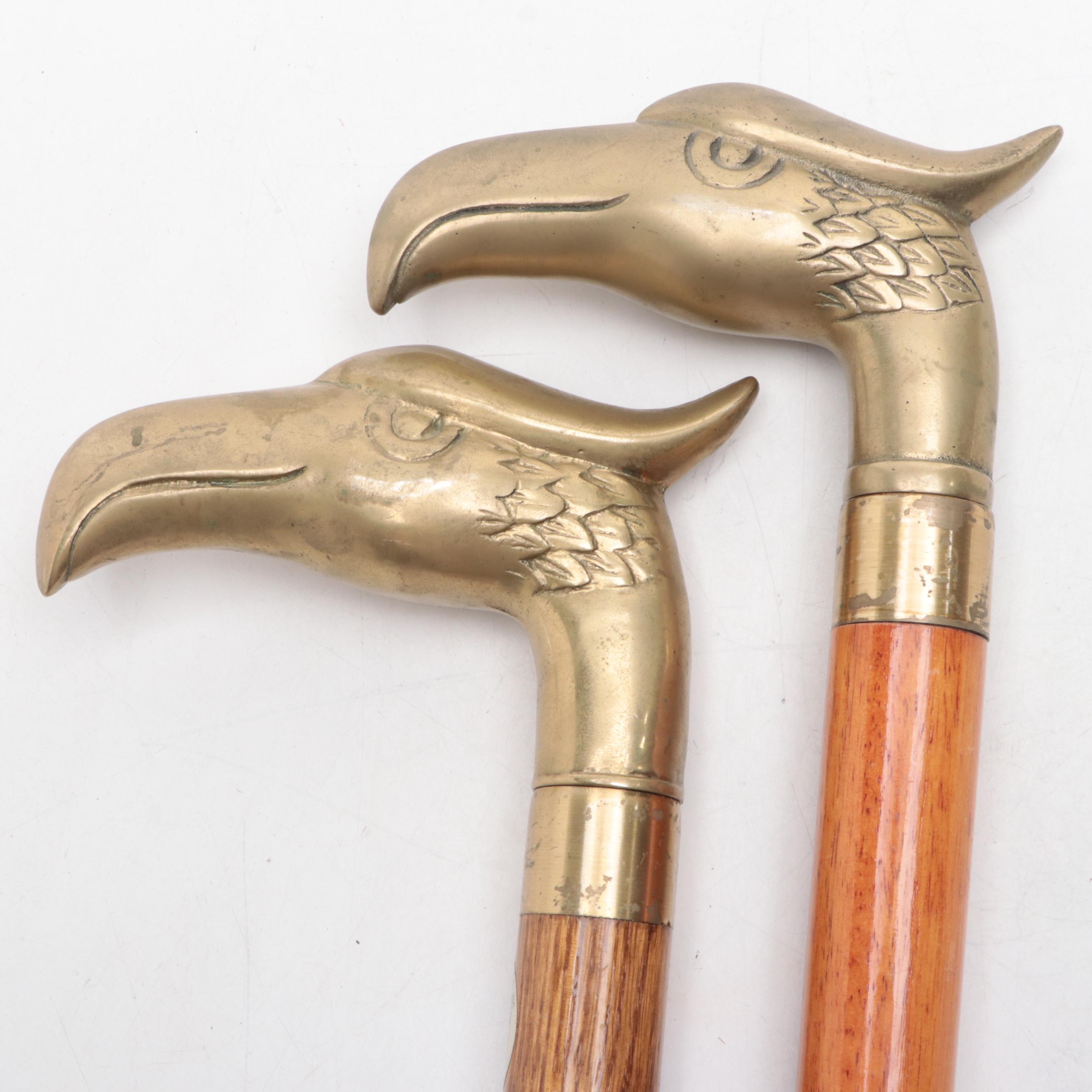 Brass Eagle Head Canes With Hidden Blades