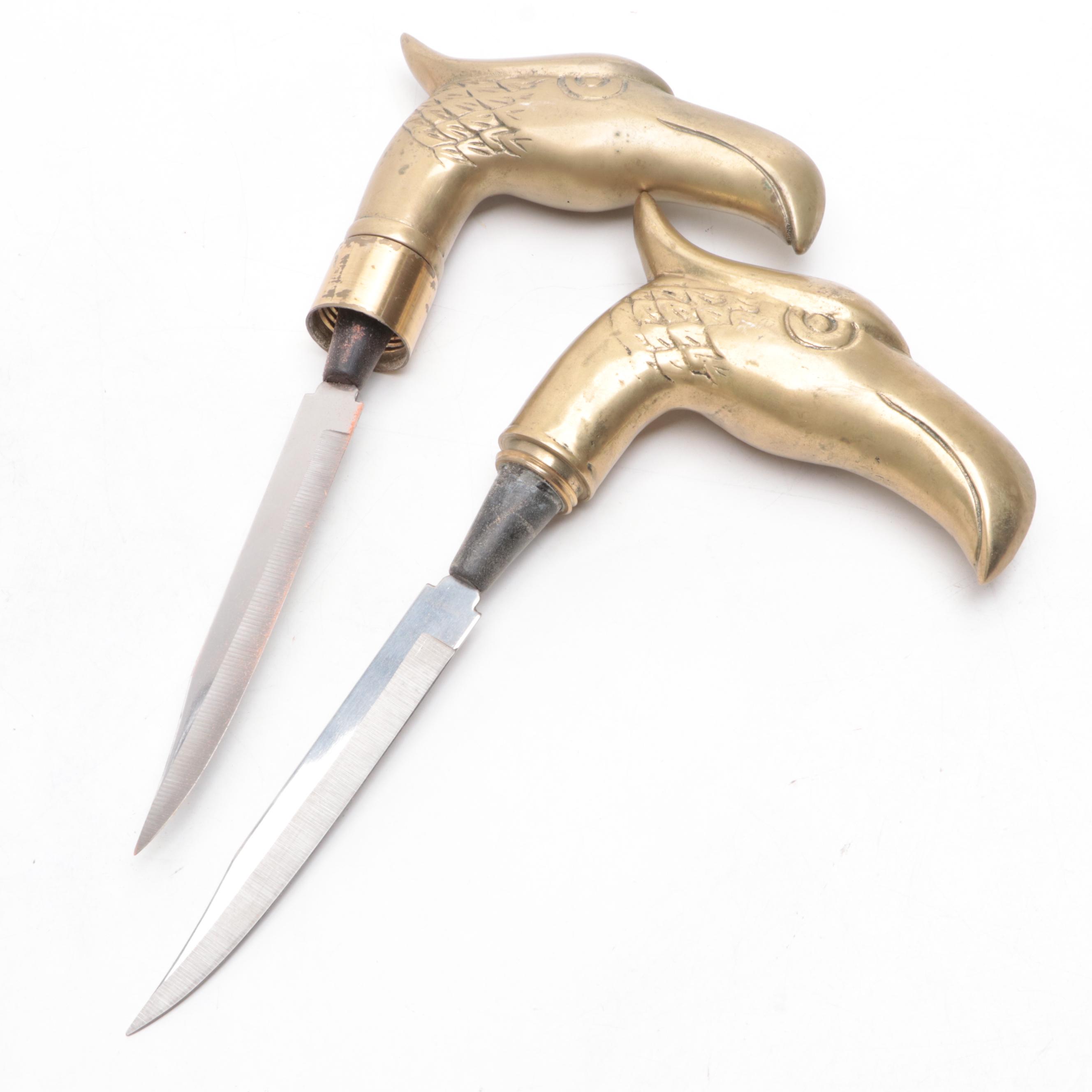 Brass Eagle Head Canes With Hidden Blades