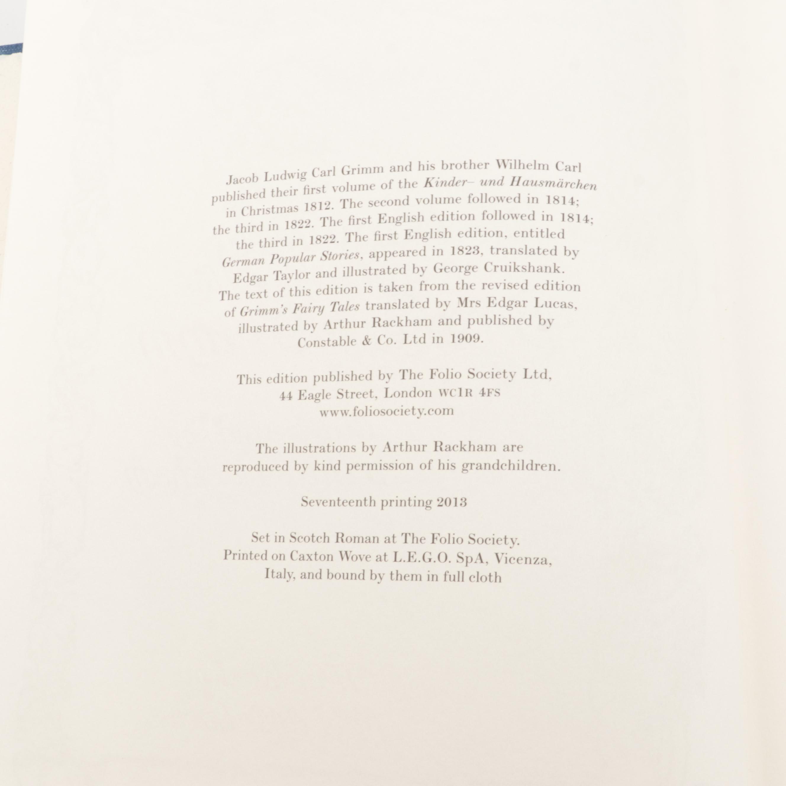 Arthur Rackham Illustrated "The Fairy Tales of the Brothers Grimm," 2013