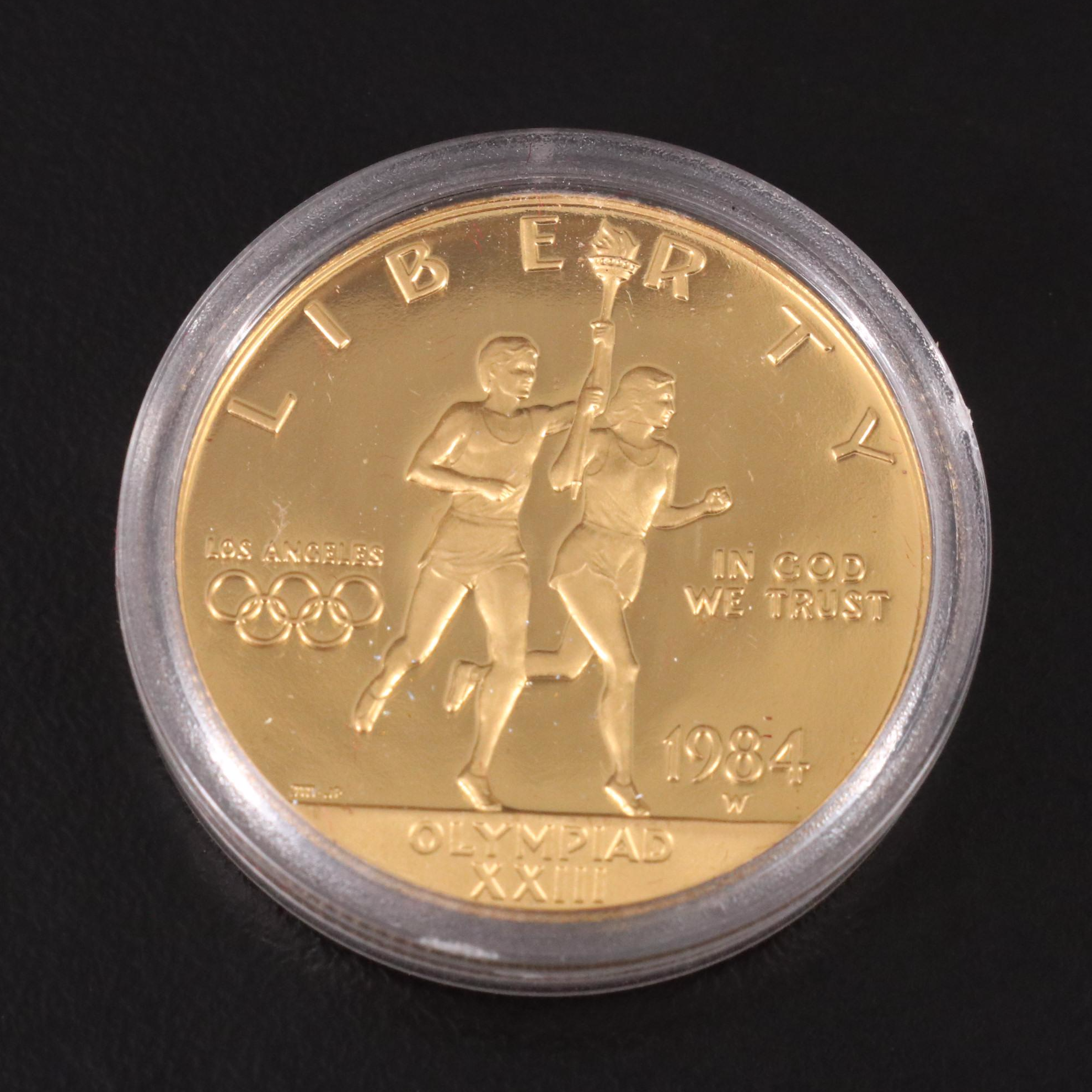 1984 Olympic Commemorative Proof Coin Set Including Gold Coin