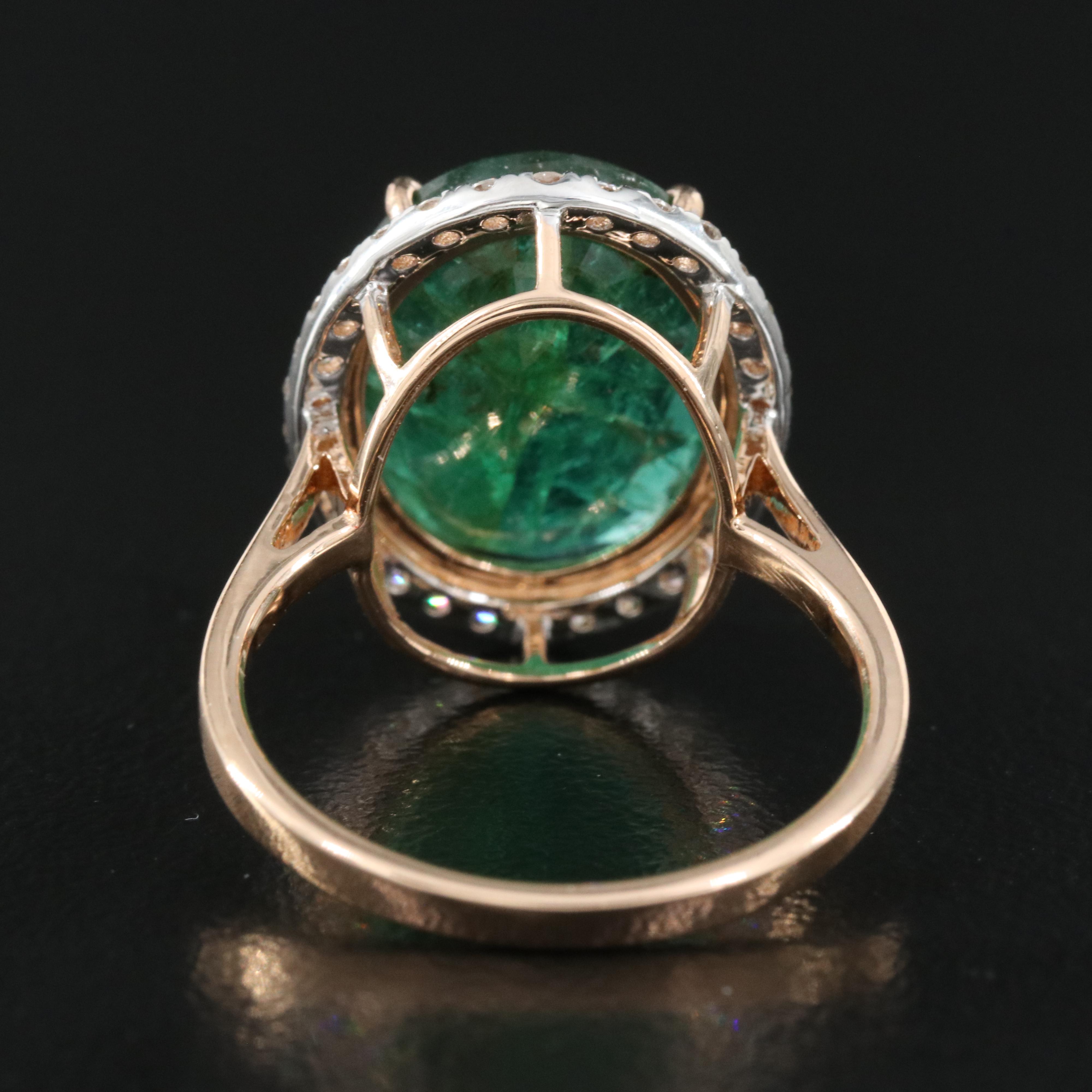 18K 5.90 CT Emerald and Diamond Ring