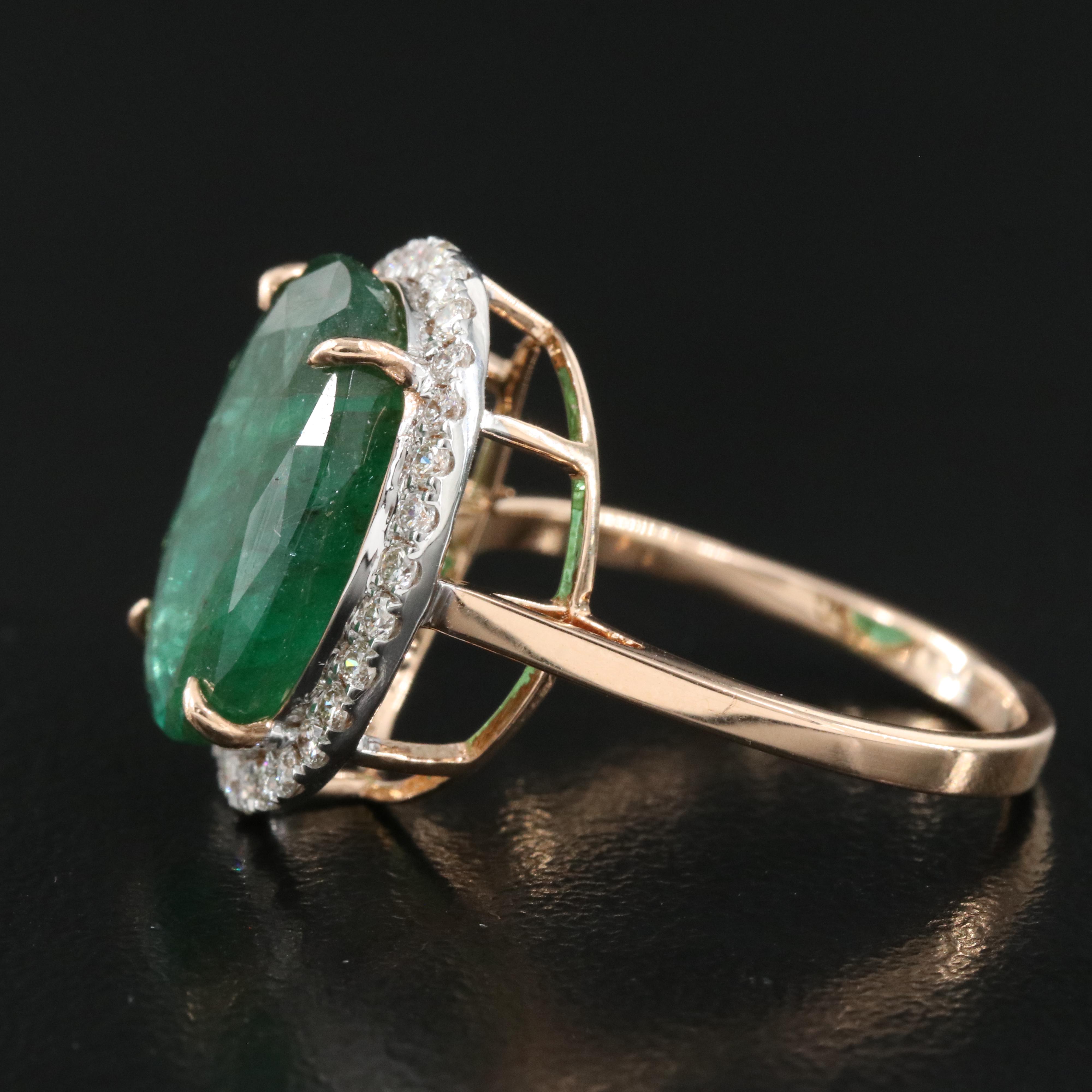 18K 5.90 CT Emerald and Diamond Ring