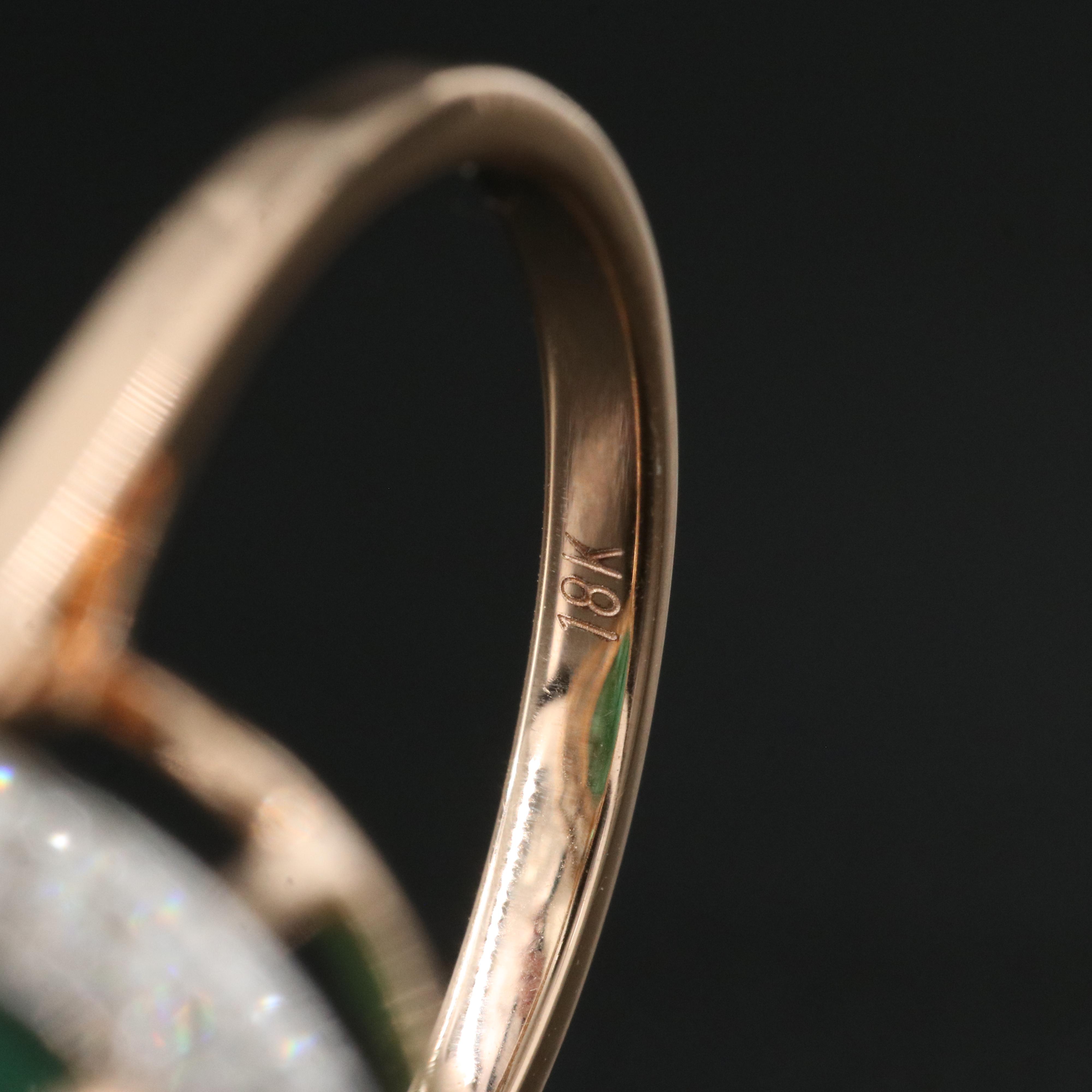 18K 5.90 CT Emerald and Diamond Ring