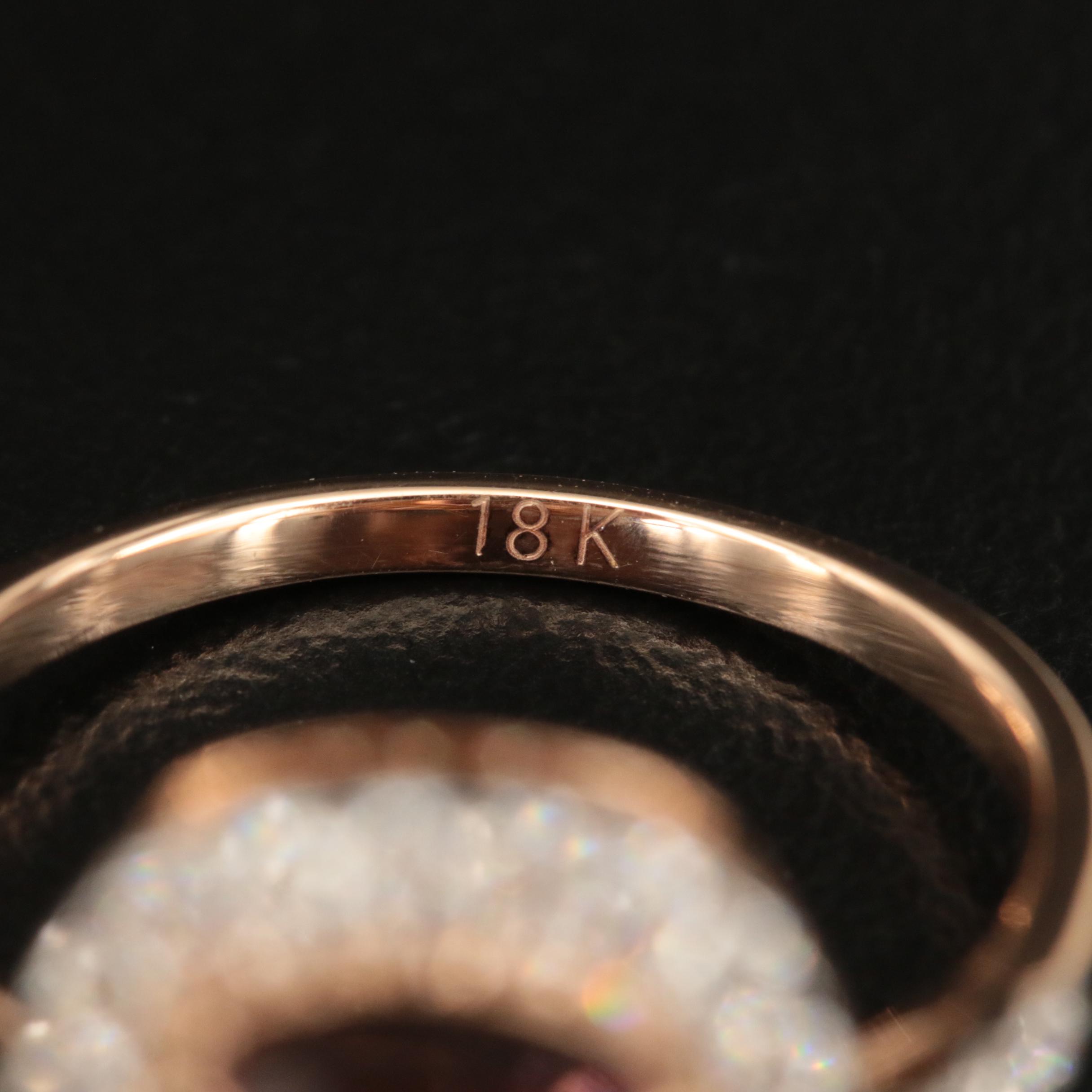 18K 4.38 CT Tourmaline and Diamond Halo Ring