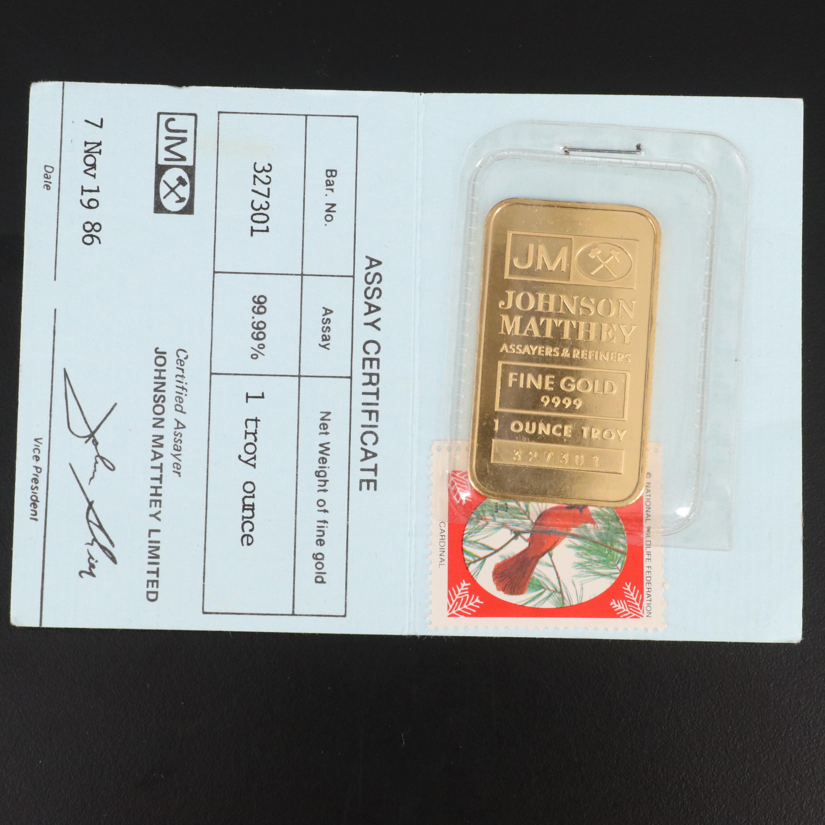 Johnson Matthey 1 troy ounce Gold Bullion Bar