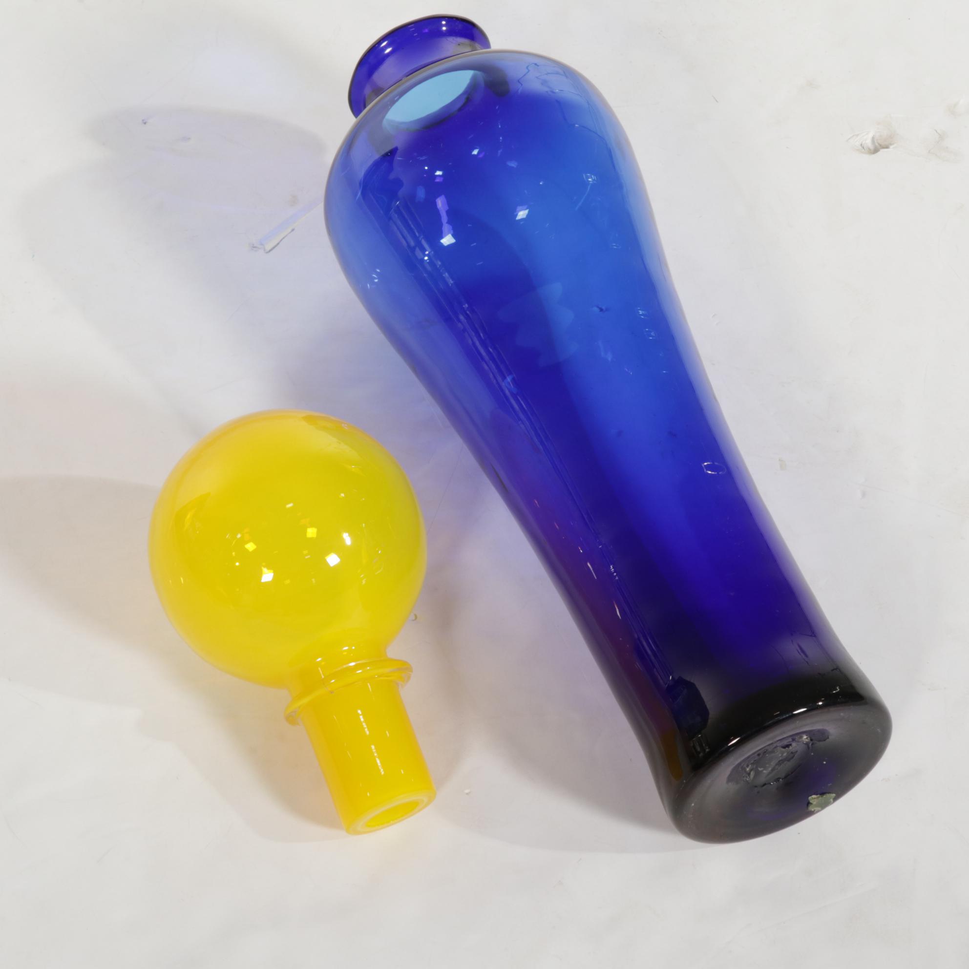 Blenko Blown Glass Floor Decanter with Ball Stopper