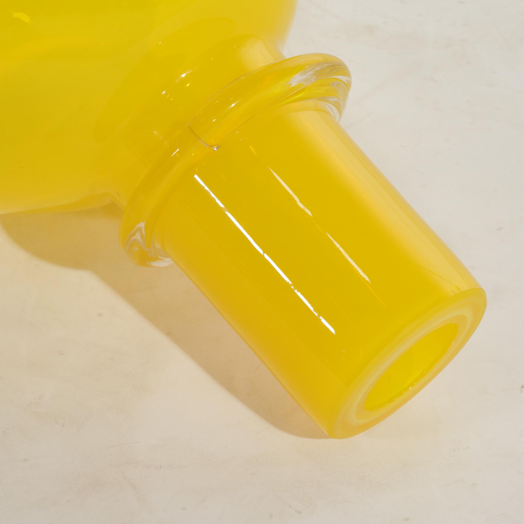 Blenko Blown Glass Floor Decanter with Ball Stopper