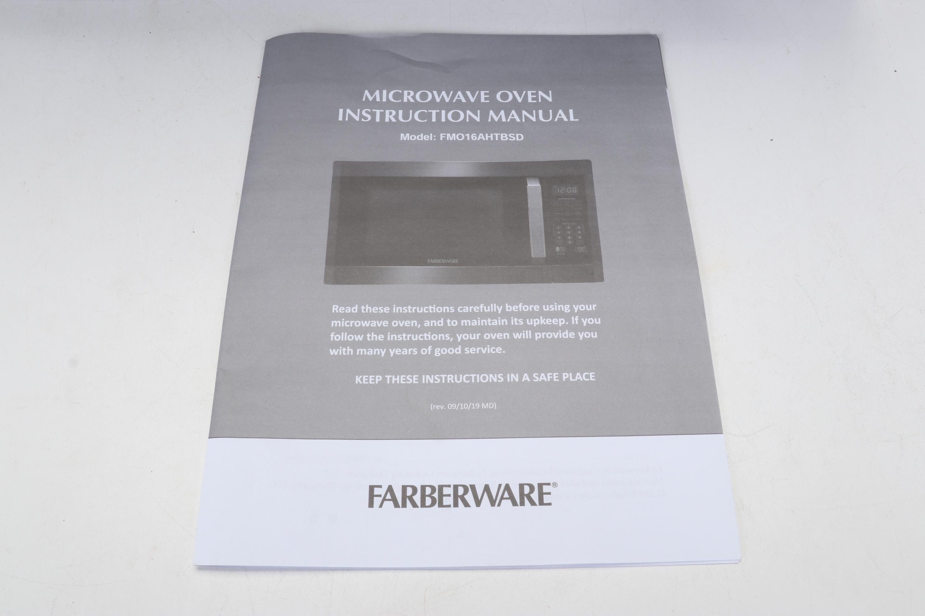 Farberware Black 1.6 Cu Ft Microwave Oven