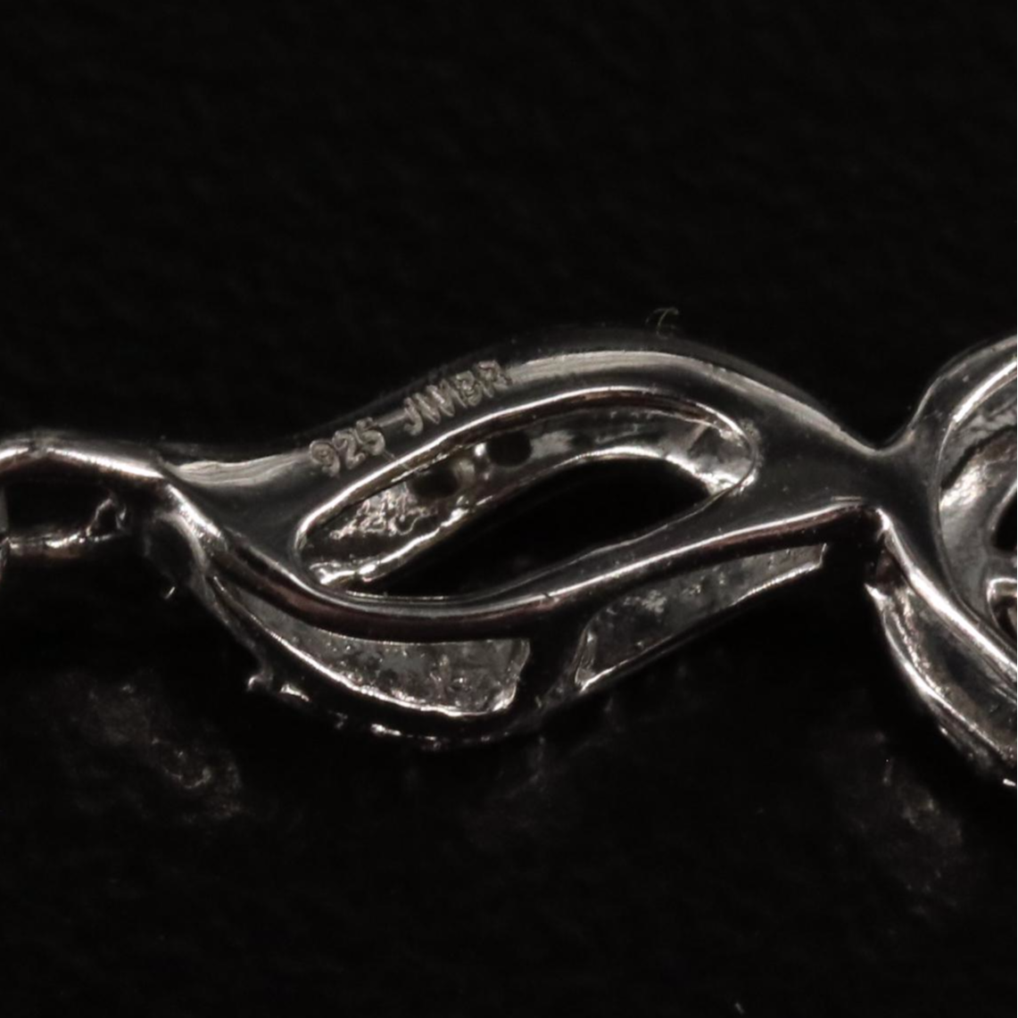 Sterling Diamond Fancy Link Bracelet