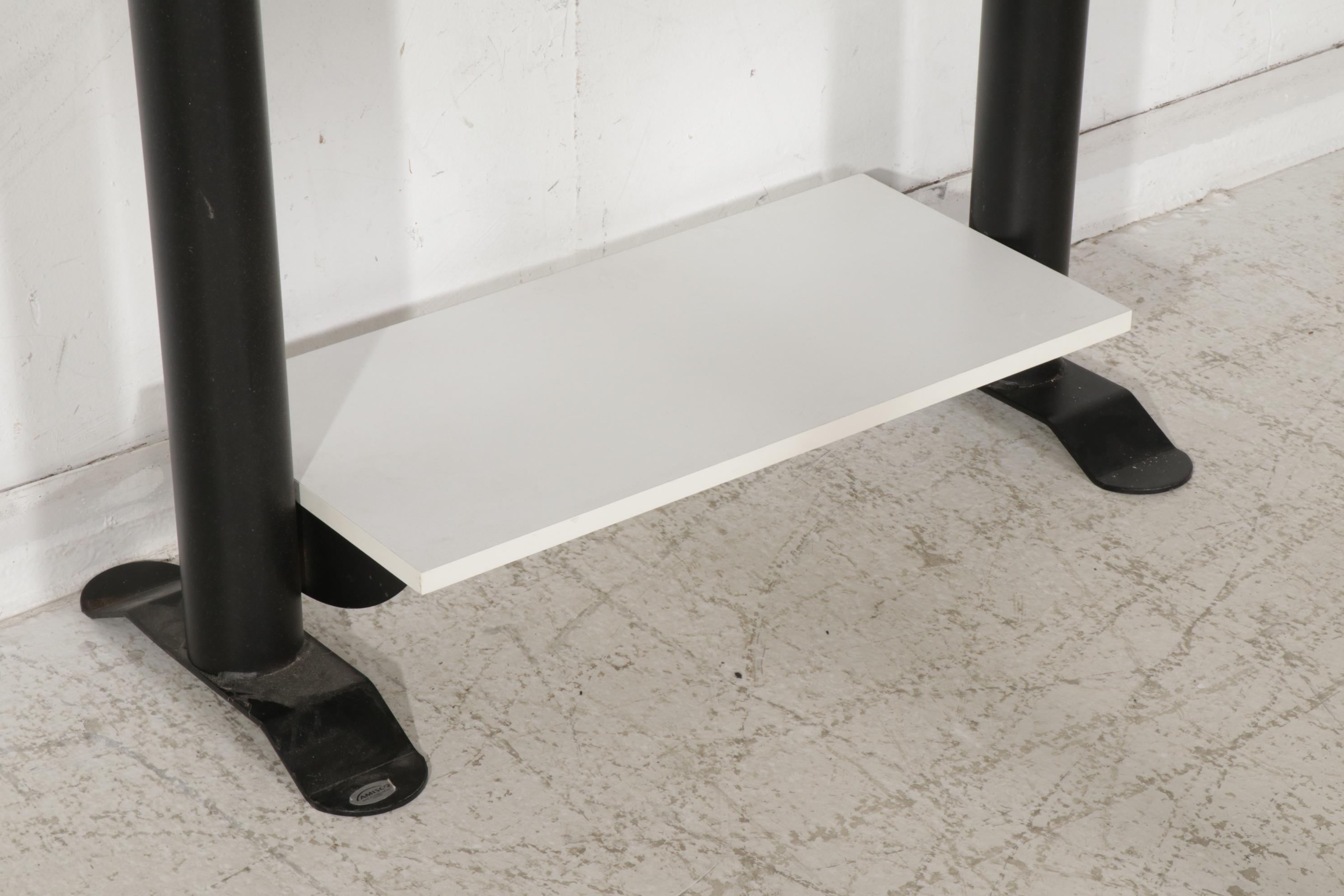 Amisco White Laminate and Black Metal Desk with Shelf System