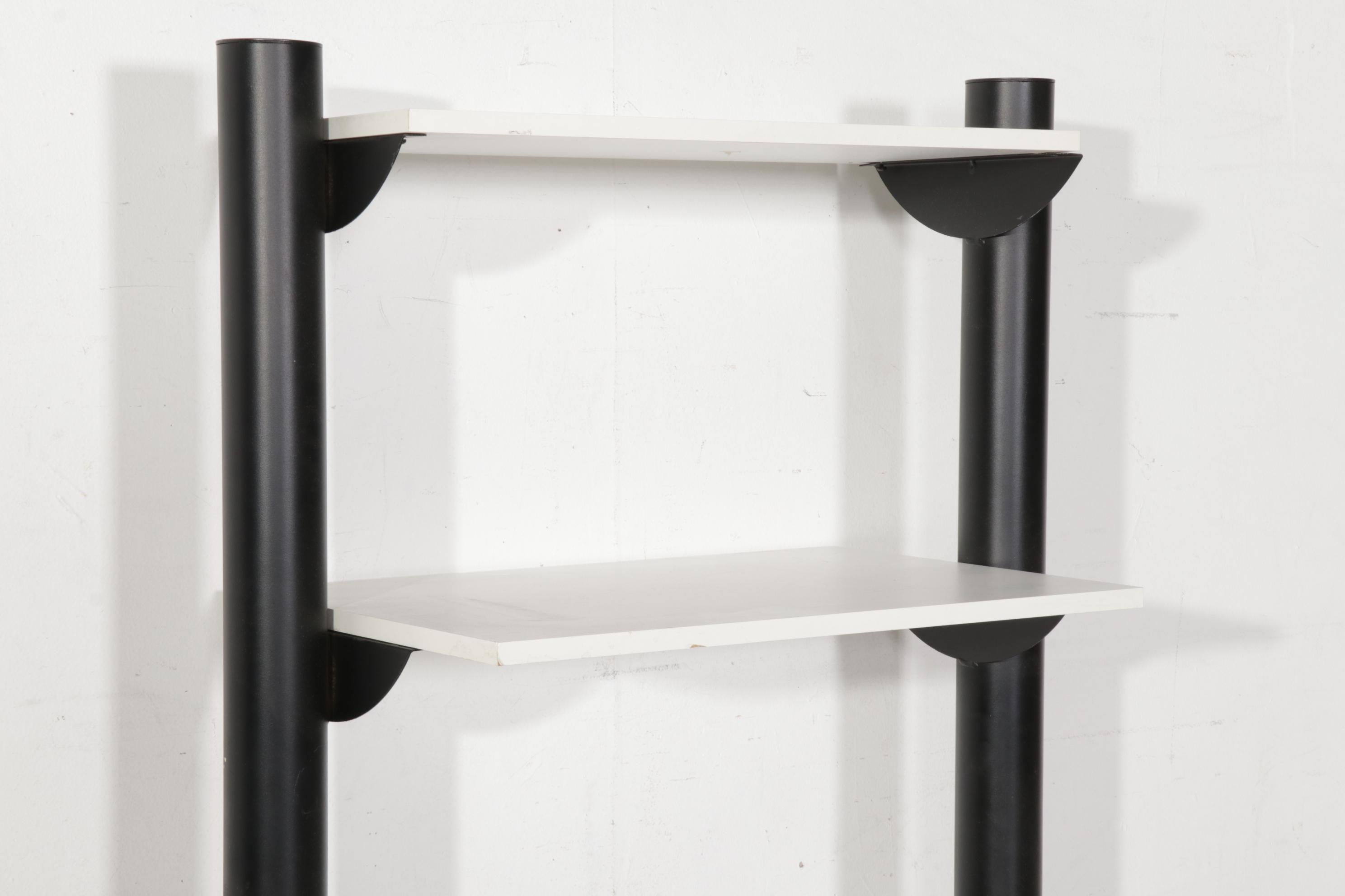 Amisco White Laminate and Black Metal Desk with Shelf System