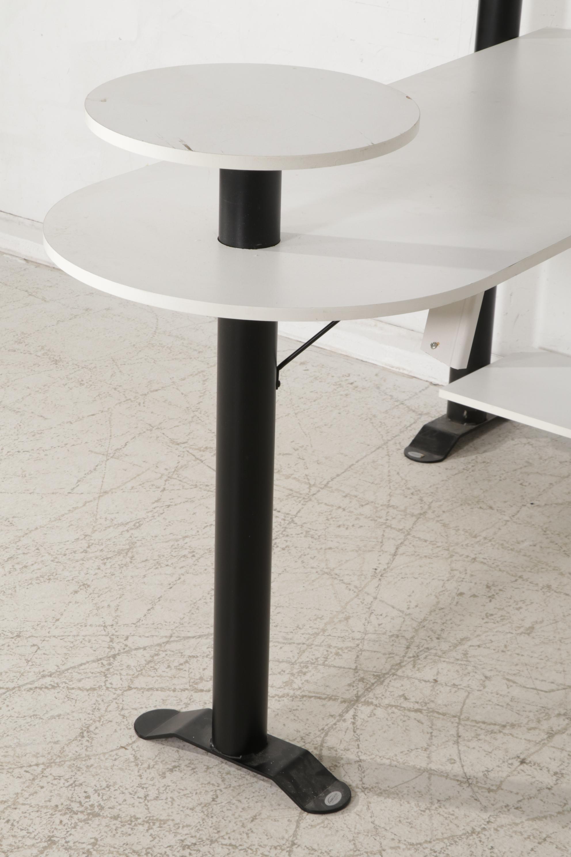 Amisco White Laminate and Black Metal Desk with Shelf System